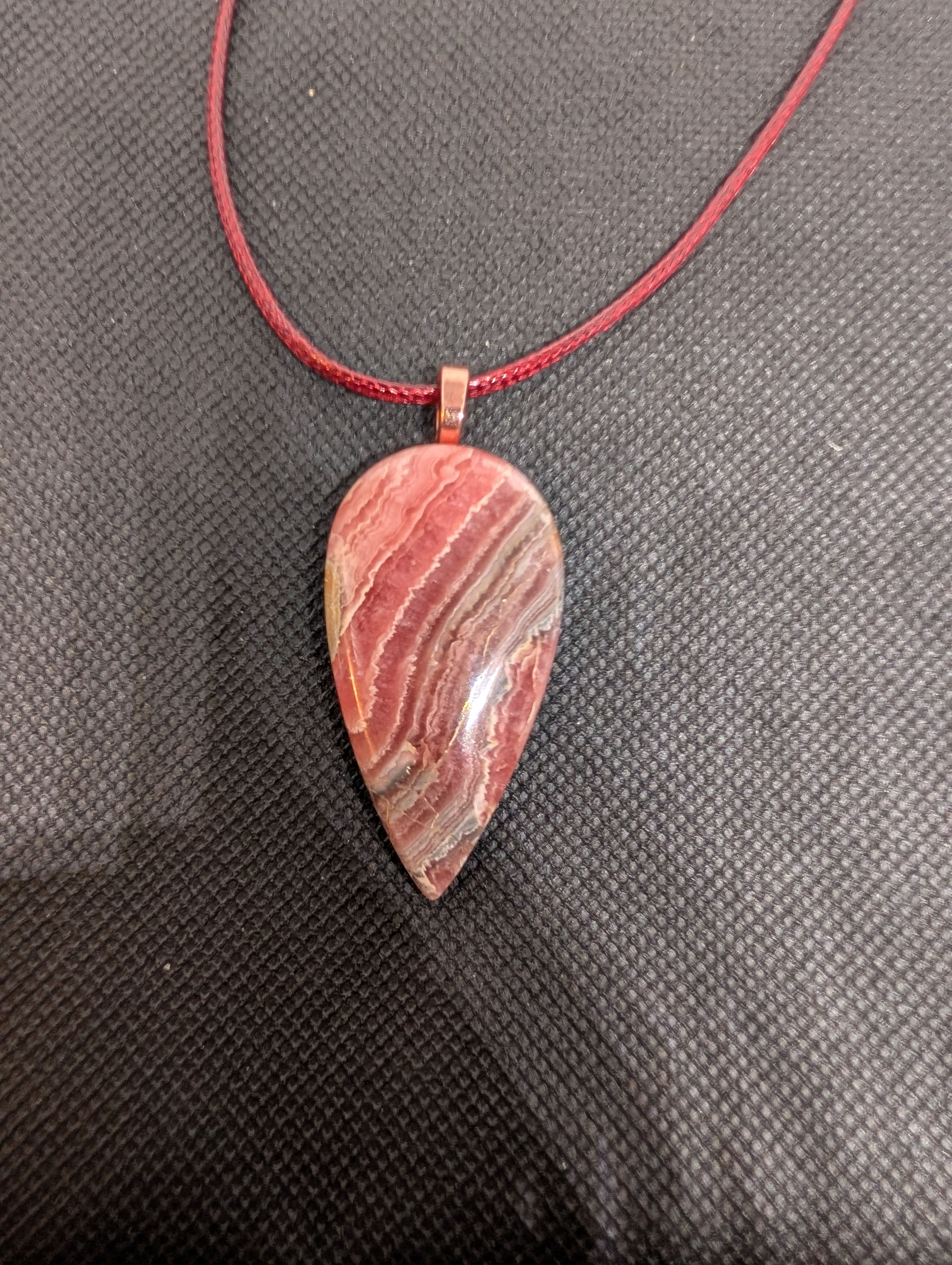Freeform necklace, Rhodochrosite