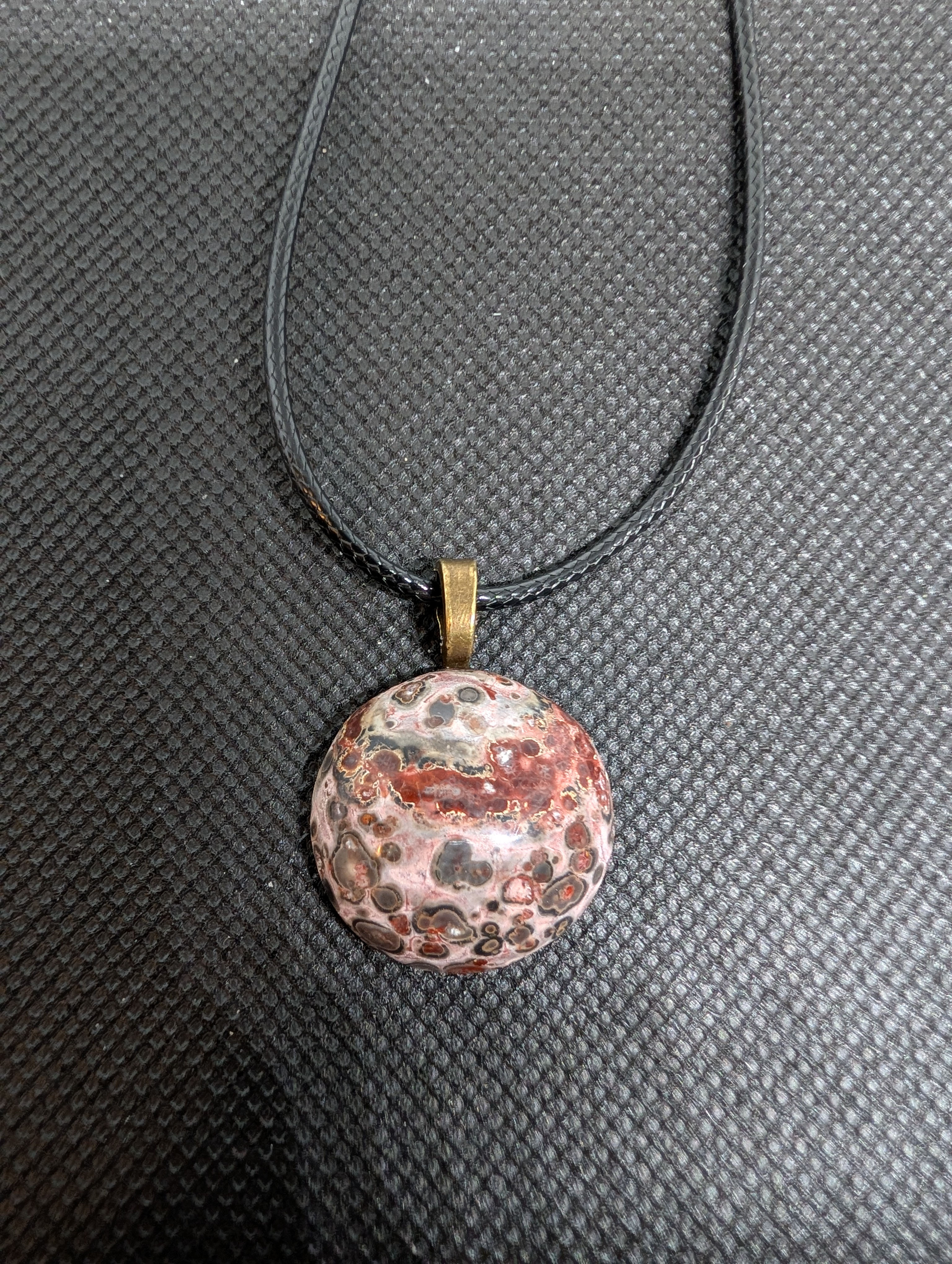 Freeform necklace, Leopard Skin Jasper