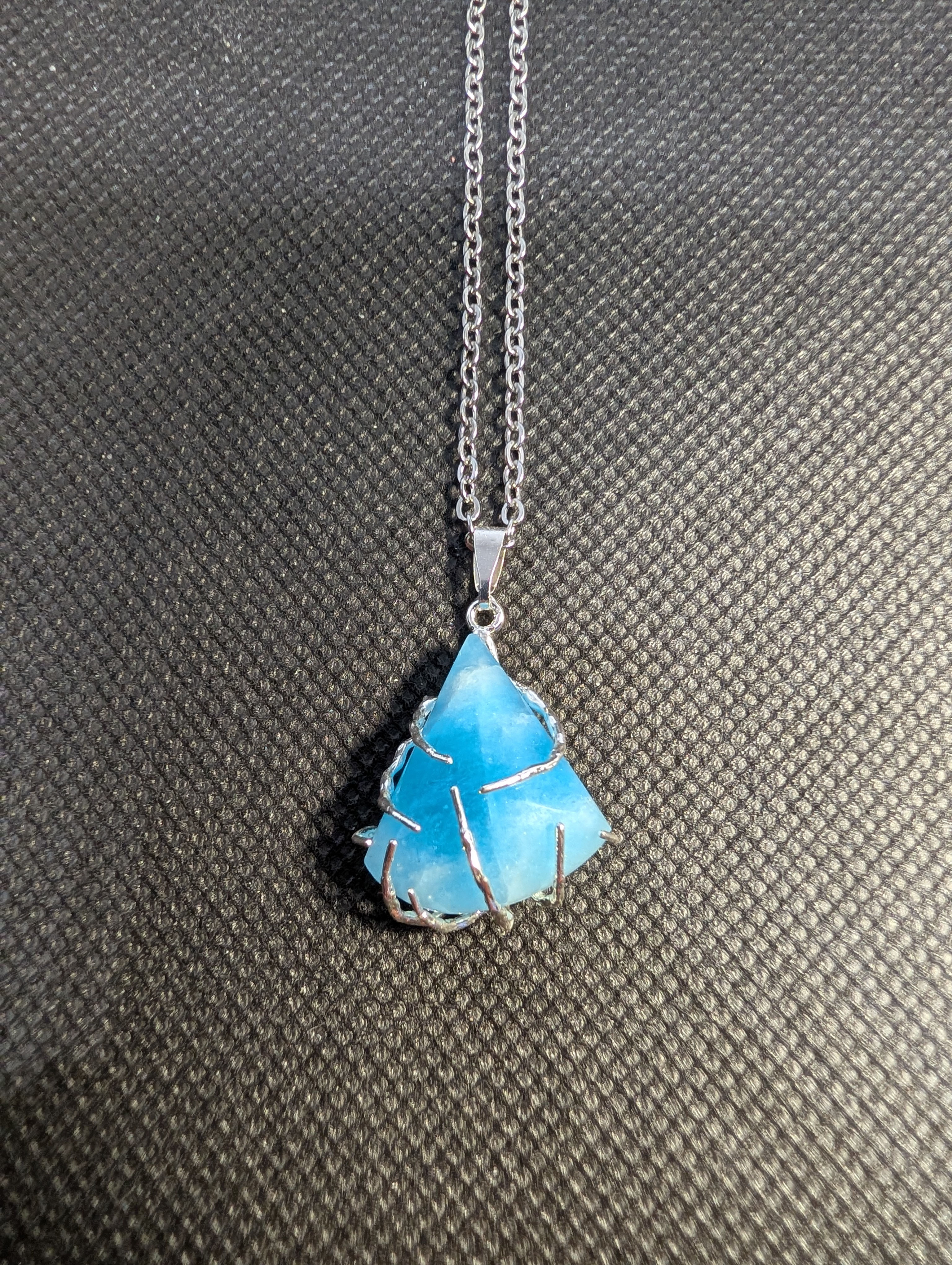 Freeform necklace, Blue Onyx