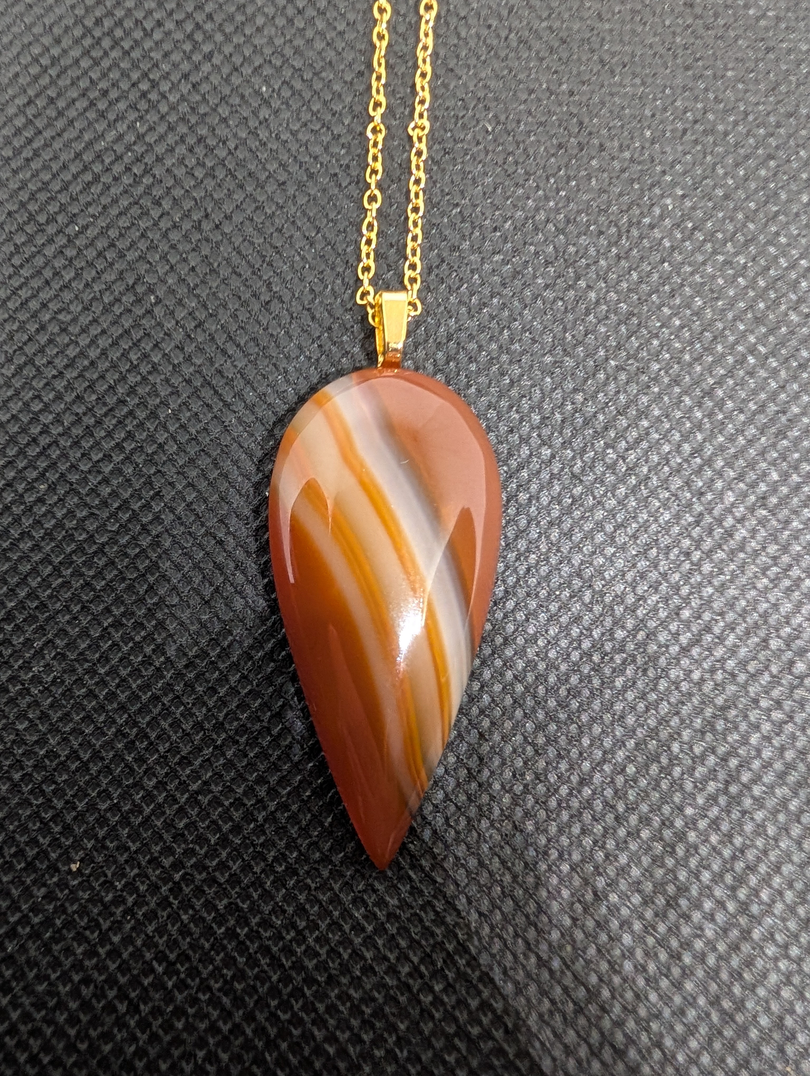 Freeform necklace,  Orange Banded Agate
