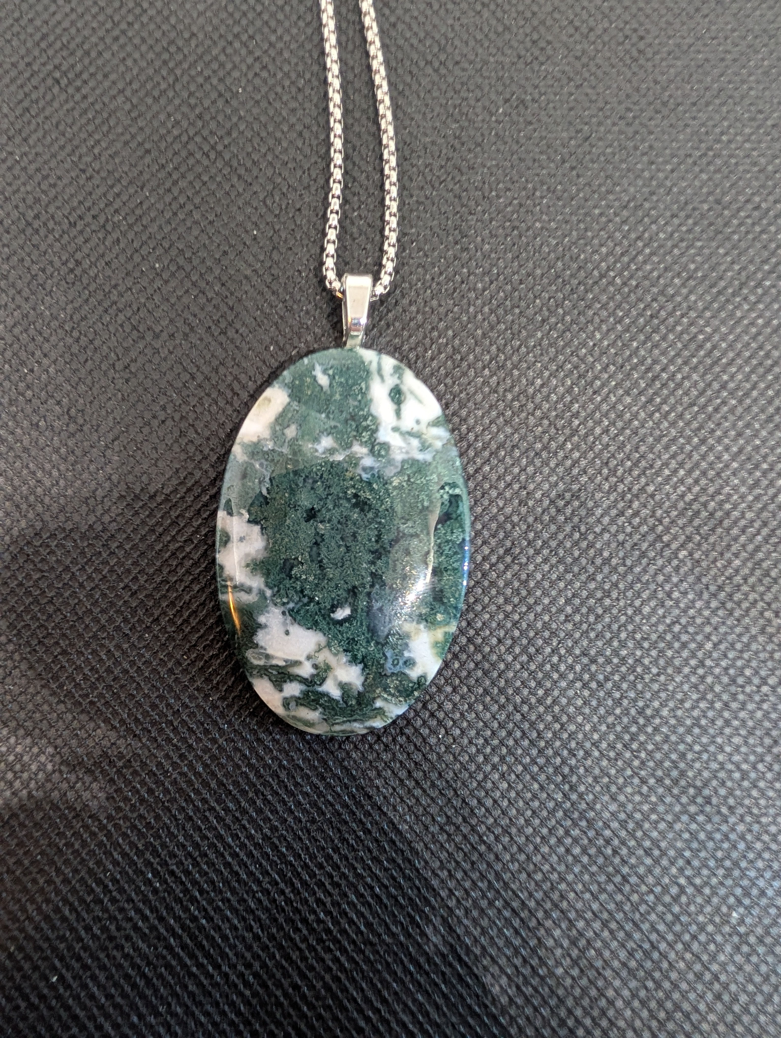 Freeform necklace, Tree Moss Agate