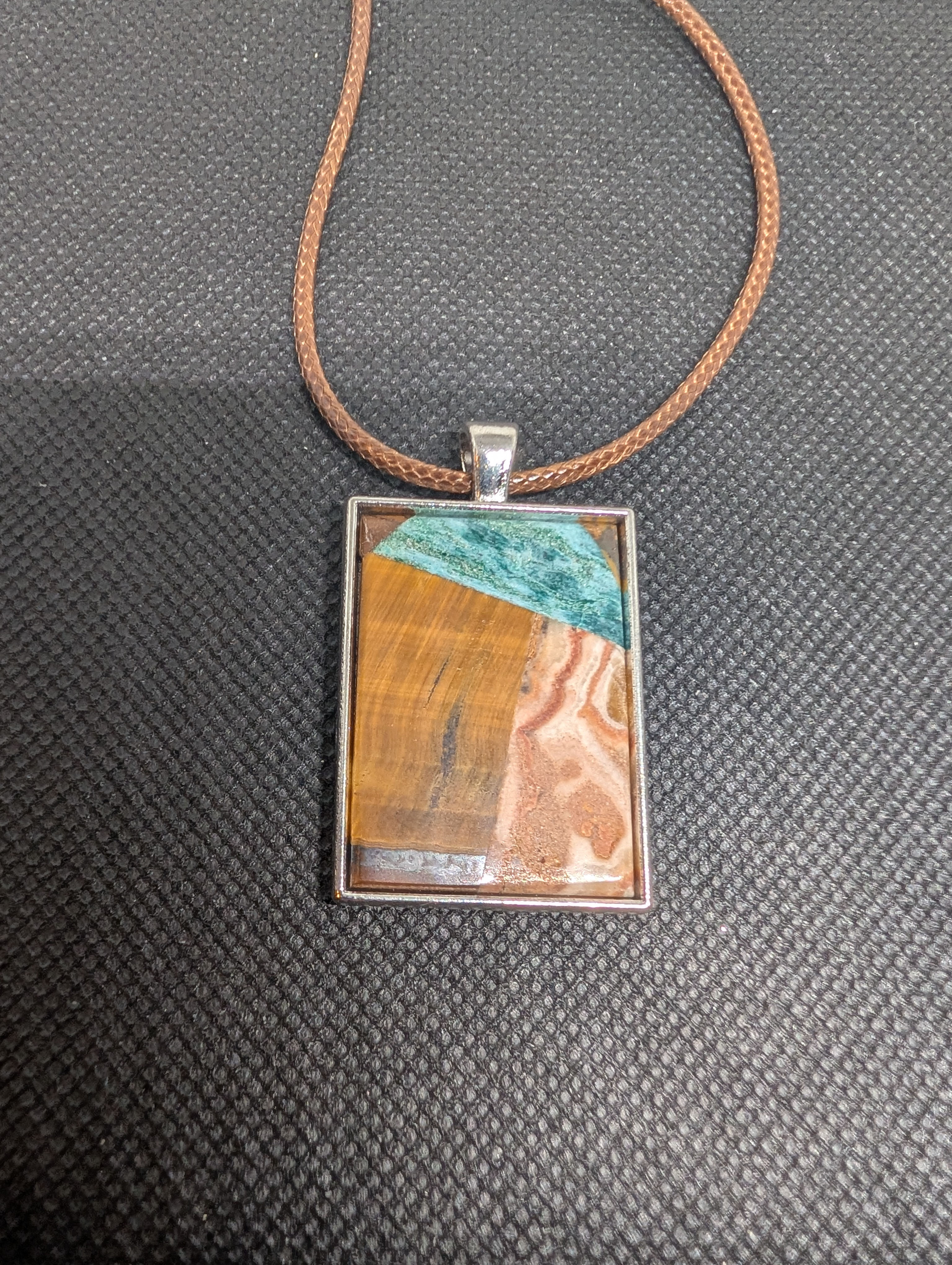 Medium Tray Mosaic necklace, Multi-stone