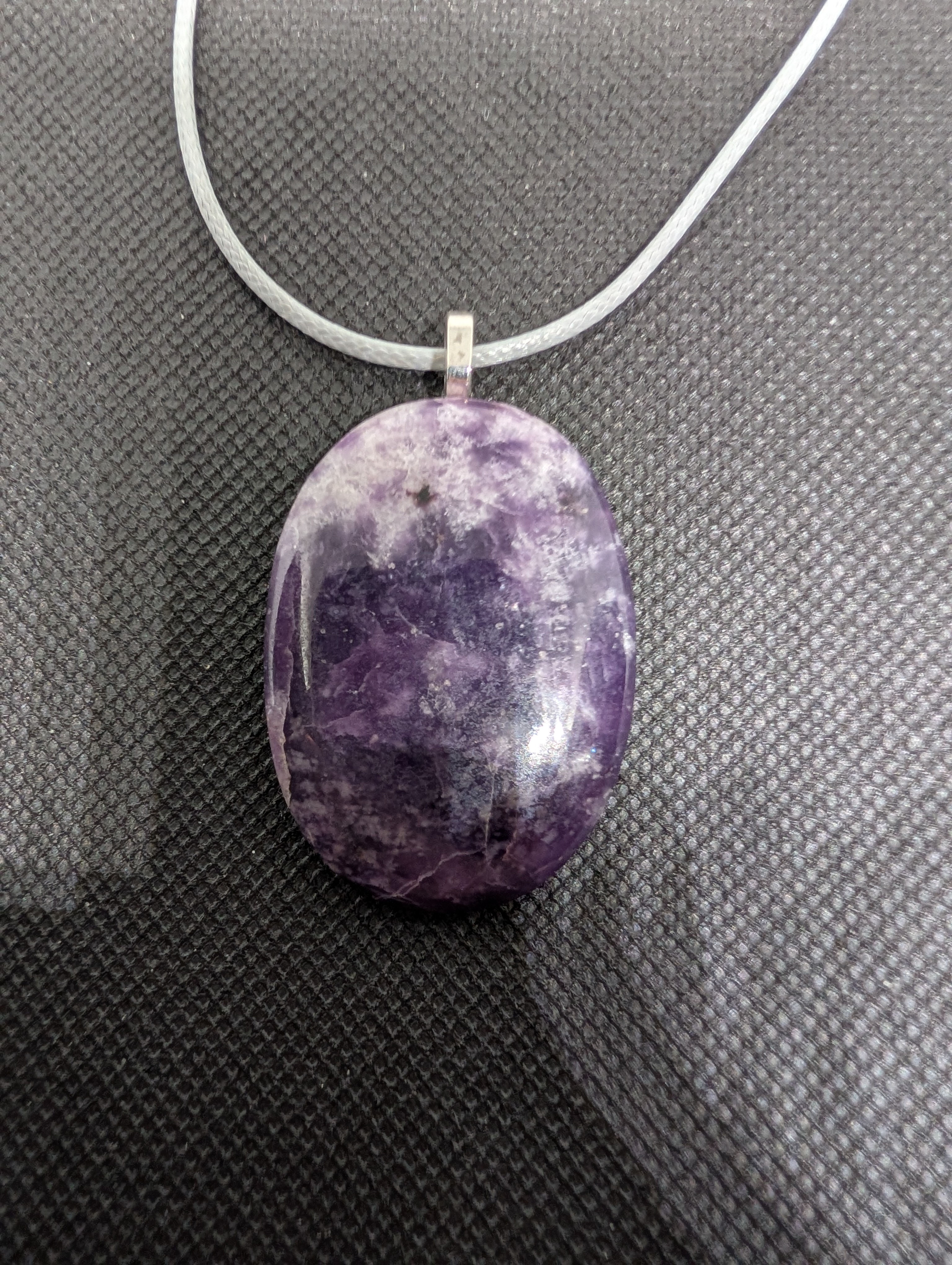 Freeform necklace, Lepidolite