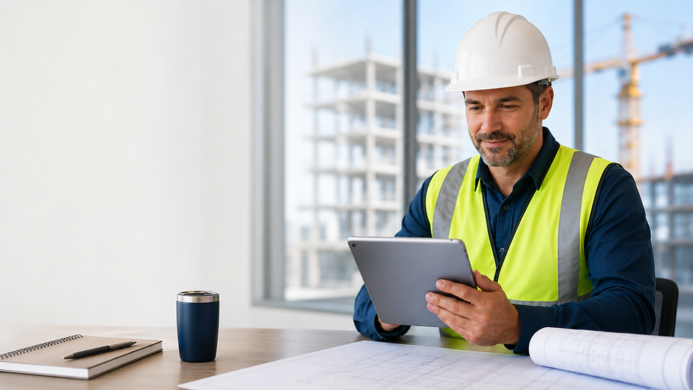 Safety leader reviewing OSHA 30 online construction training