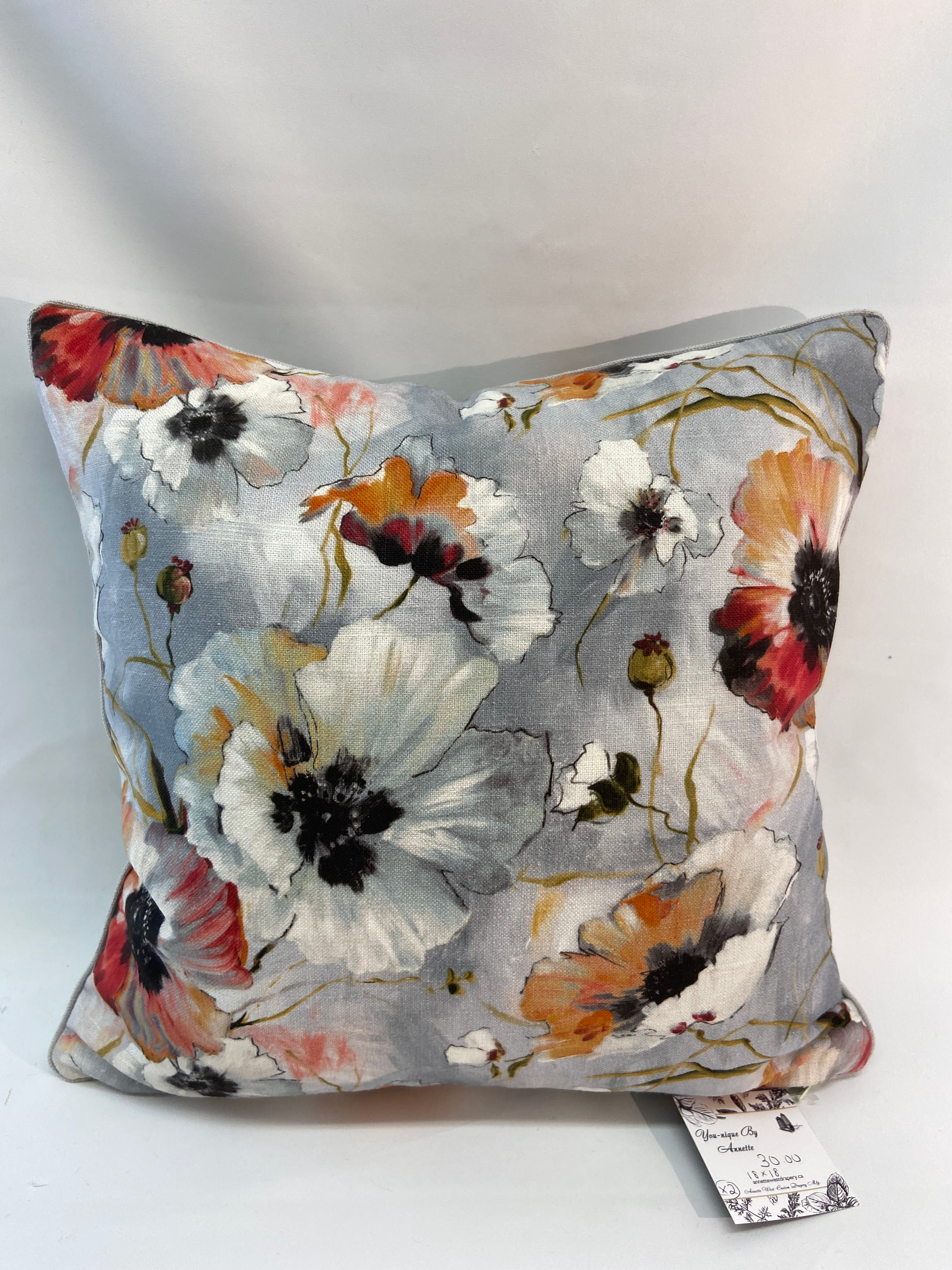 Poppy Floral Pillow