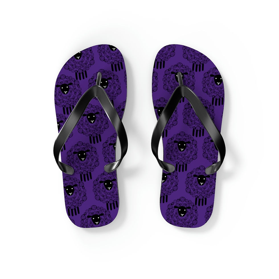 BLACK SHEEP; "the urple" Flip Flops (pair with the sweater dress!)