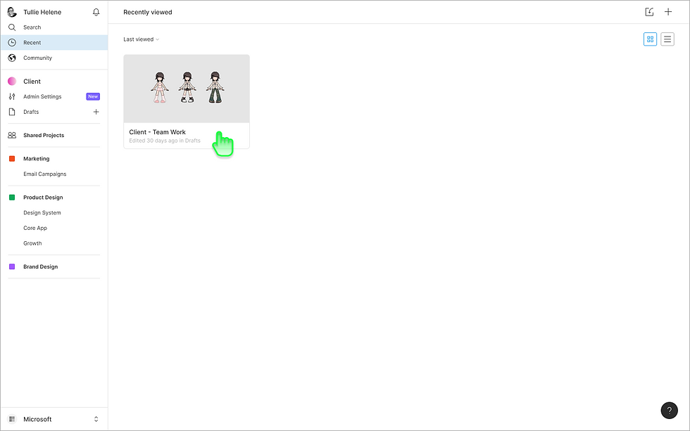Step Two: User views projects in dashboard (Taken from the Happy Path)