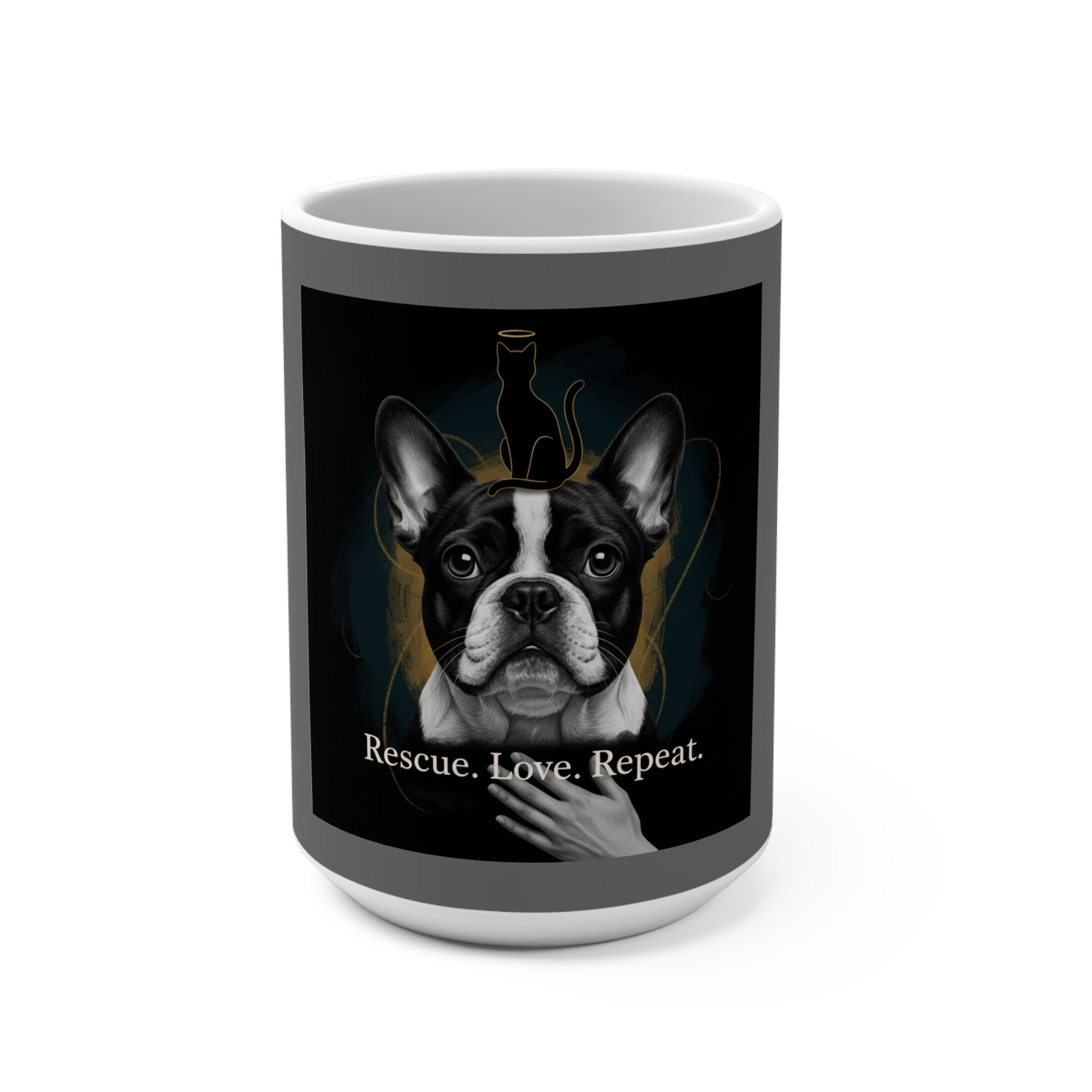 French Bulldog Mug 15oz – Rescue Love Repeat