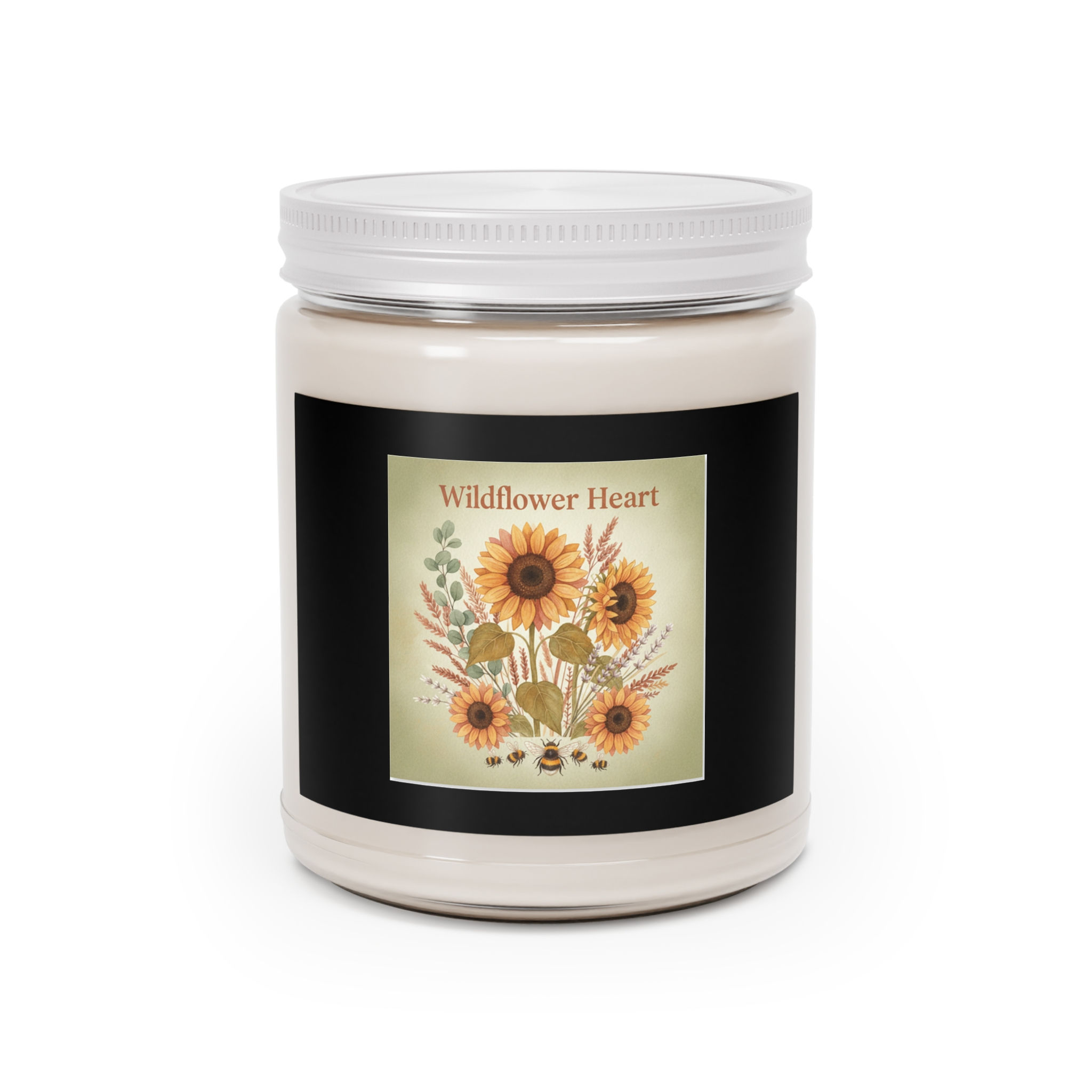 Sunflowers And Bees Scented Candle – Wildflower Heart