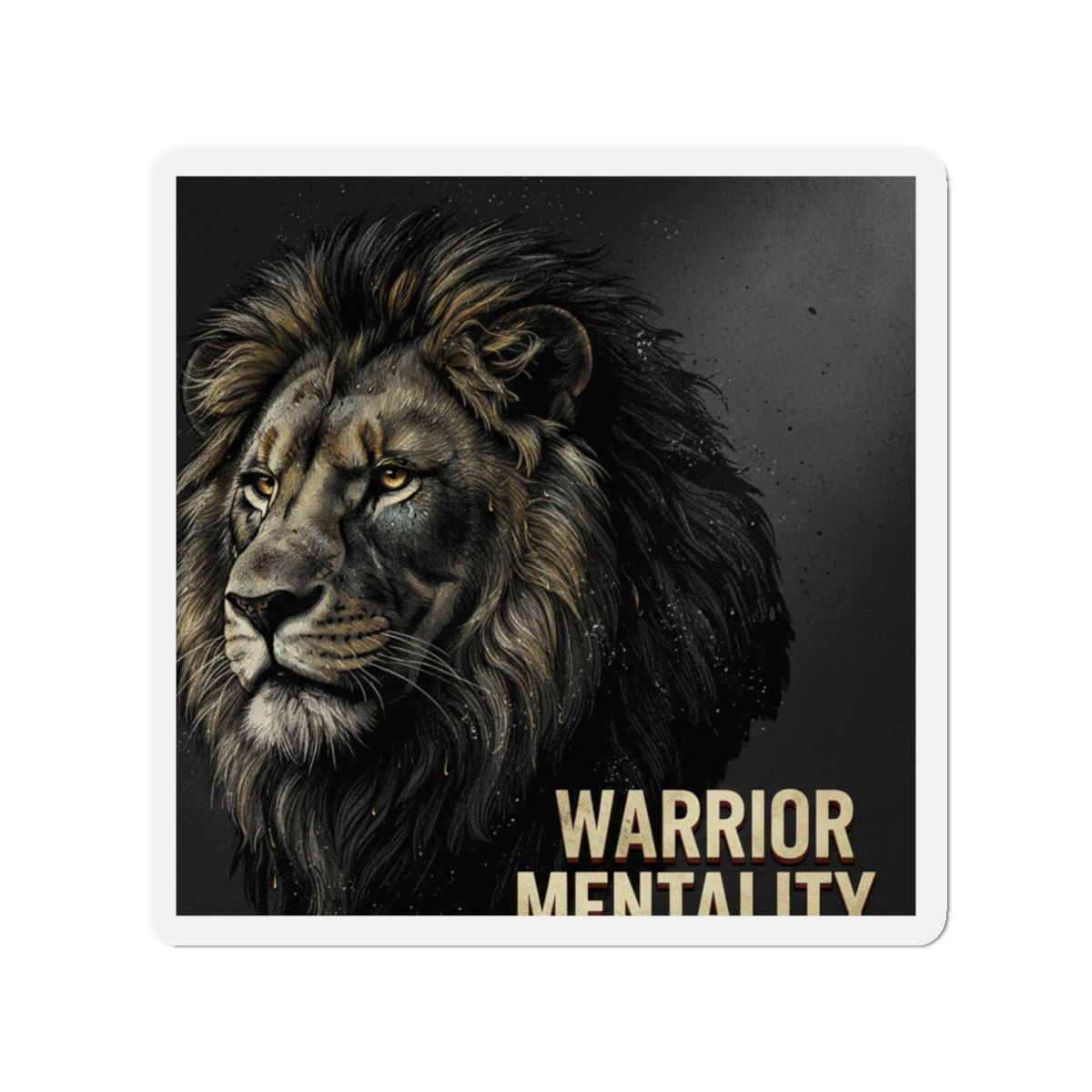 Lion Die-Cut Magnet – Warrior Mentality