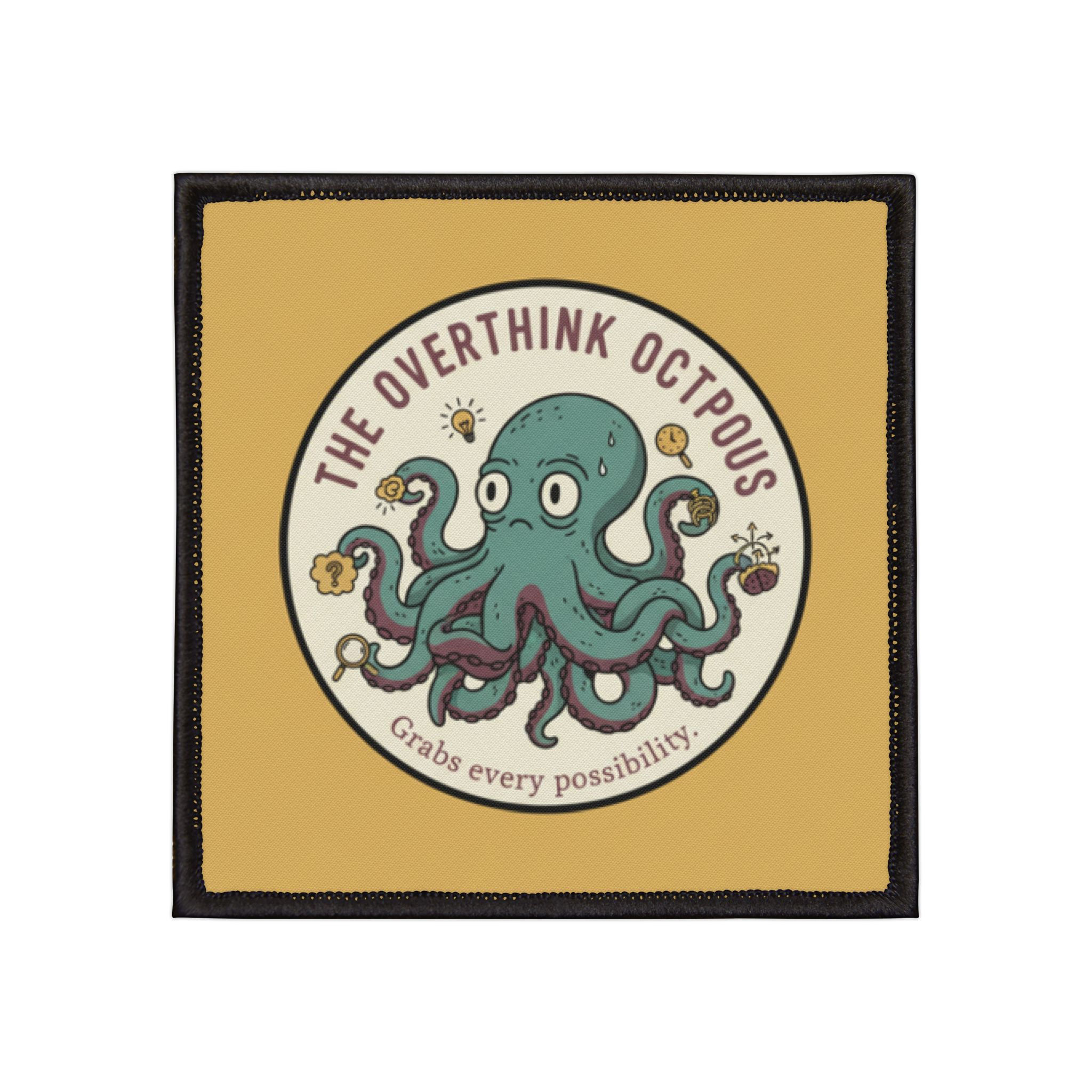 Octopus Iron-On Patch – The Overthink Octpous Grabs Every Possibility