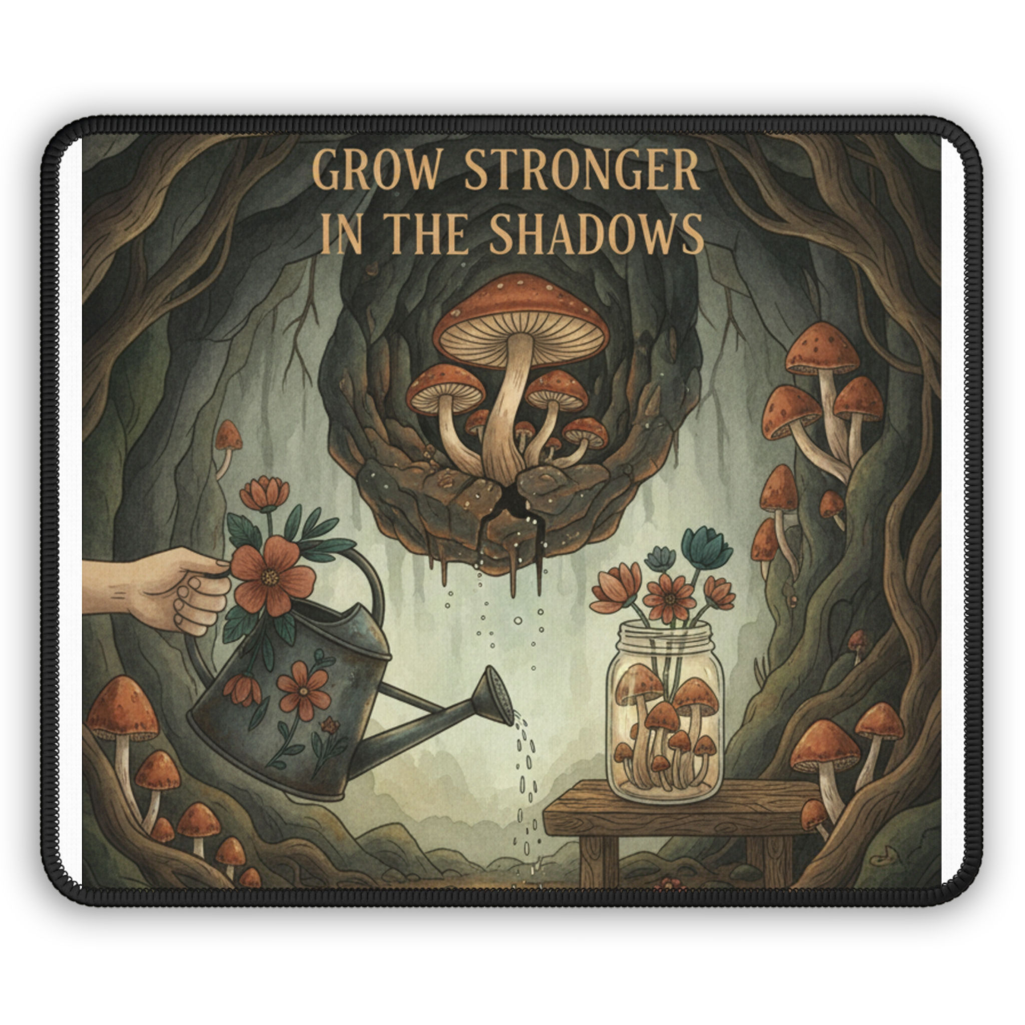 Grow Stronger in the Shadows Mouse Pad – Wall Art