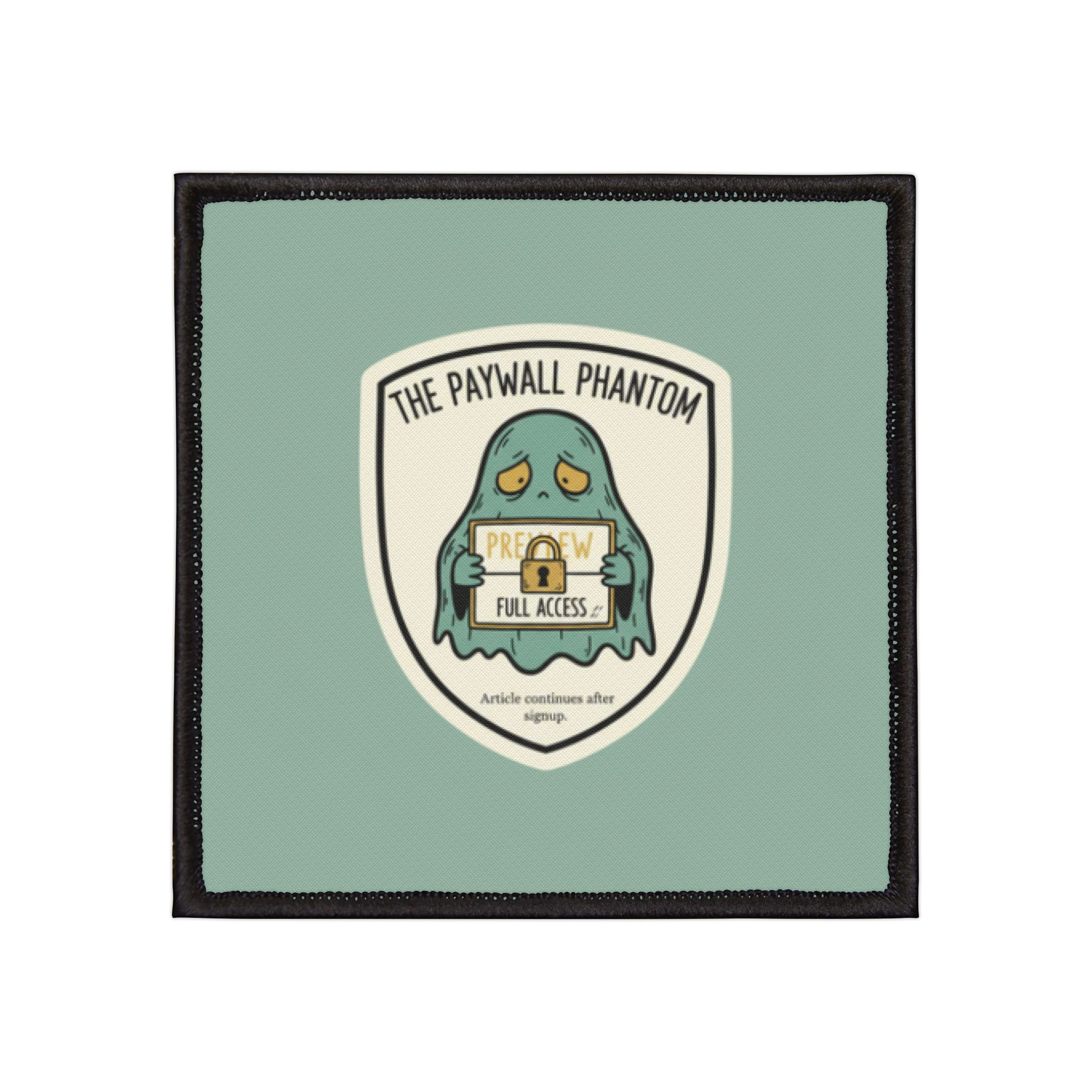 Paywall Phantom Iron-On Patch – Article Continues After Signup
