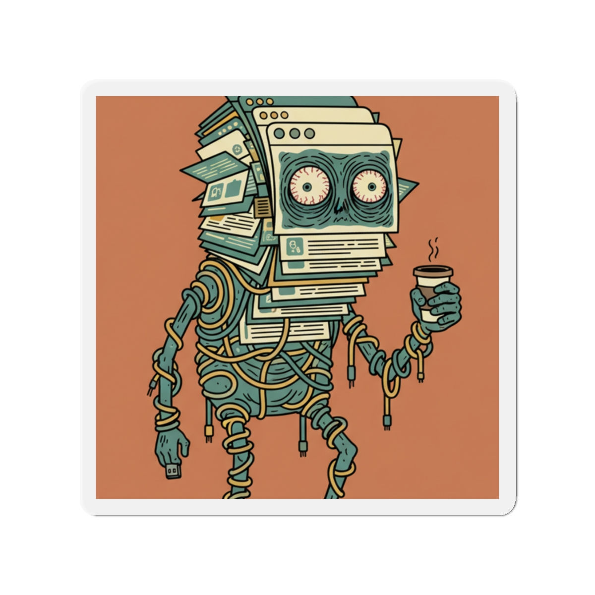 Tab Zombie Todd Die-Cut Magnet – Tab Zombie Todd Never Closes