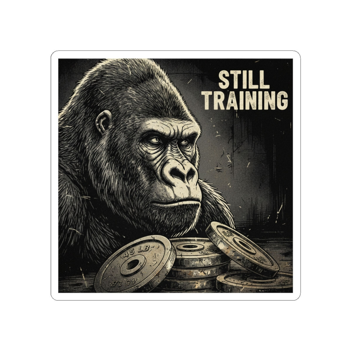 Gorilla Kiss-Cut Sticker – Still Training