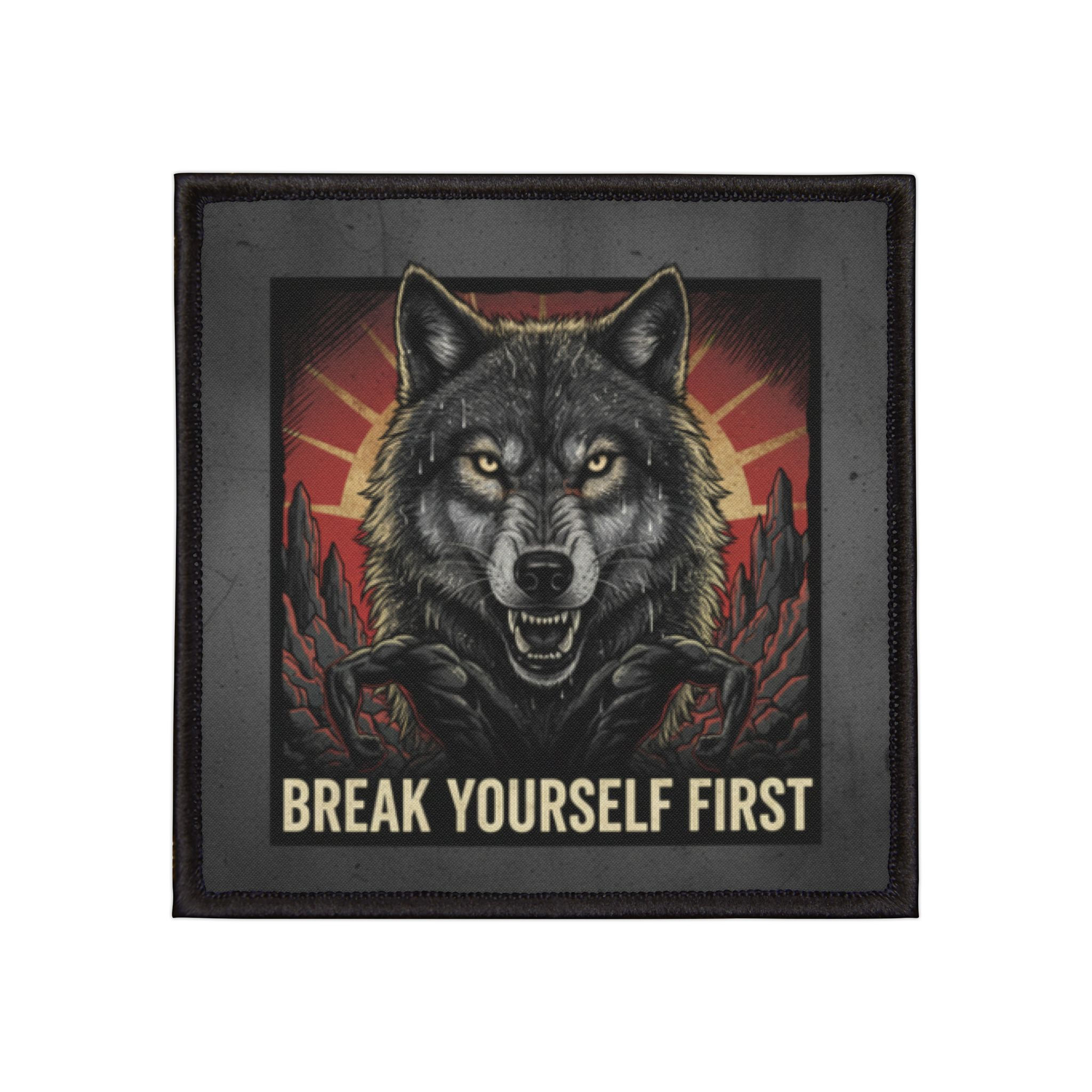 Wolf Iron-On Patch – Break Yourself First