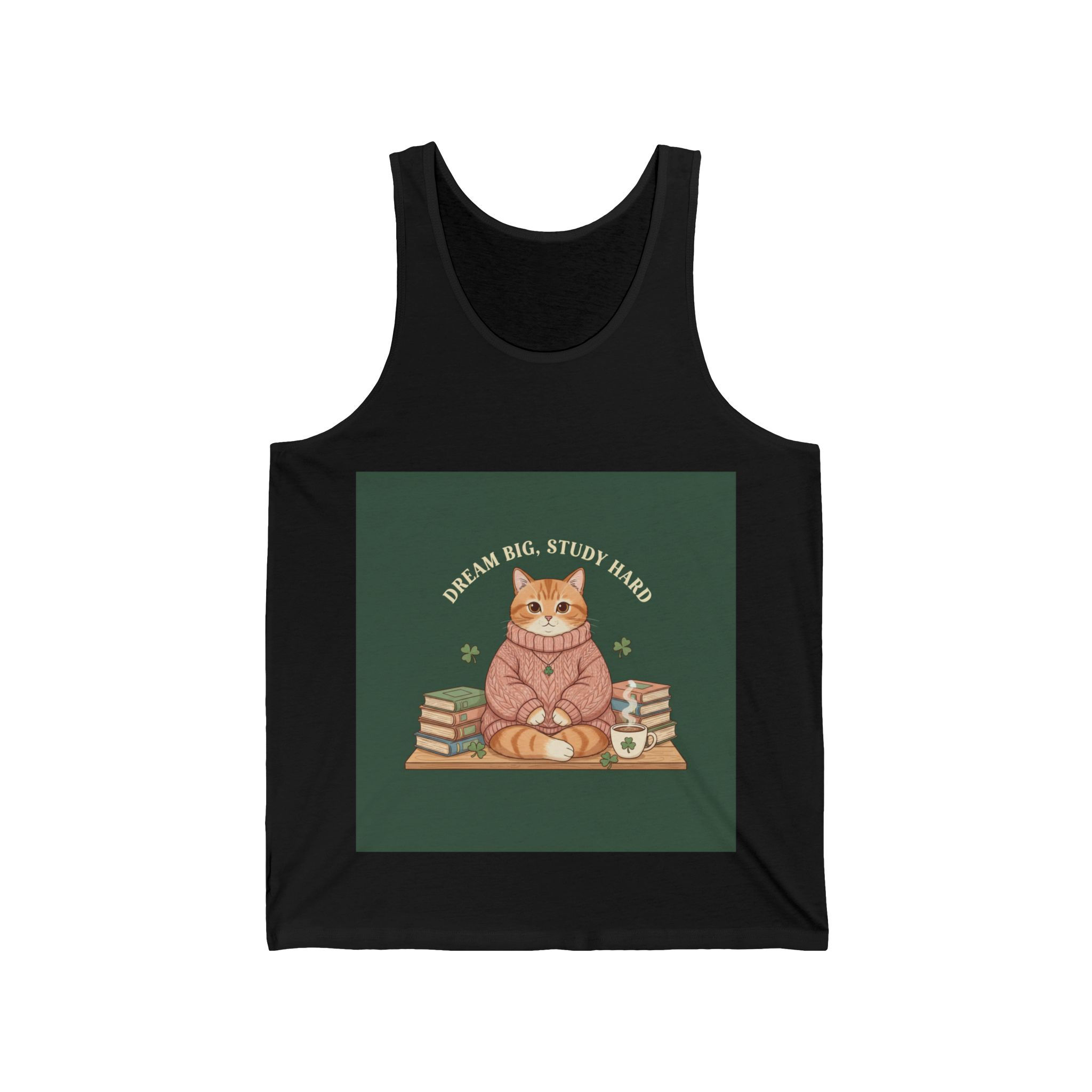 Cat Tank Top – Dream Big, Study Hard