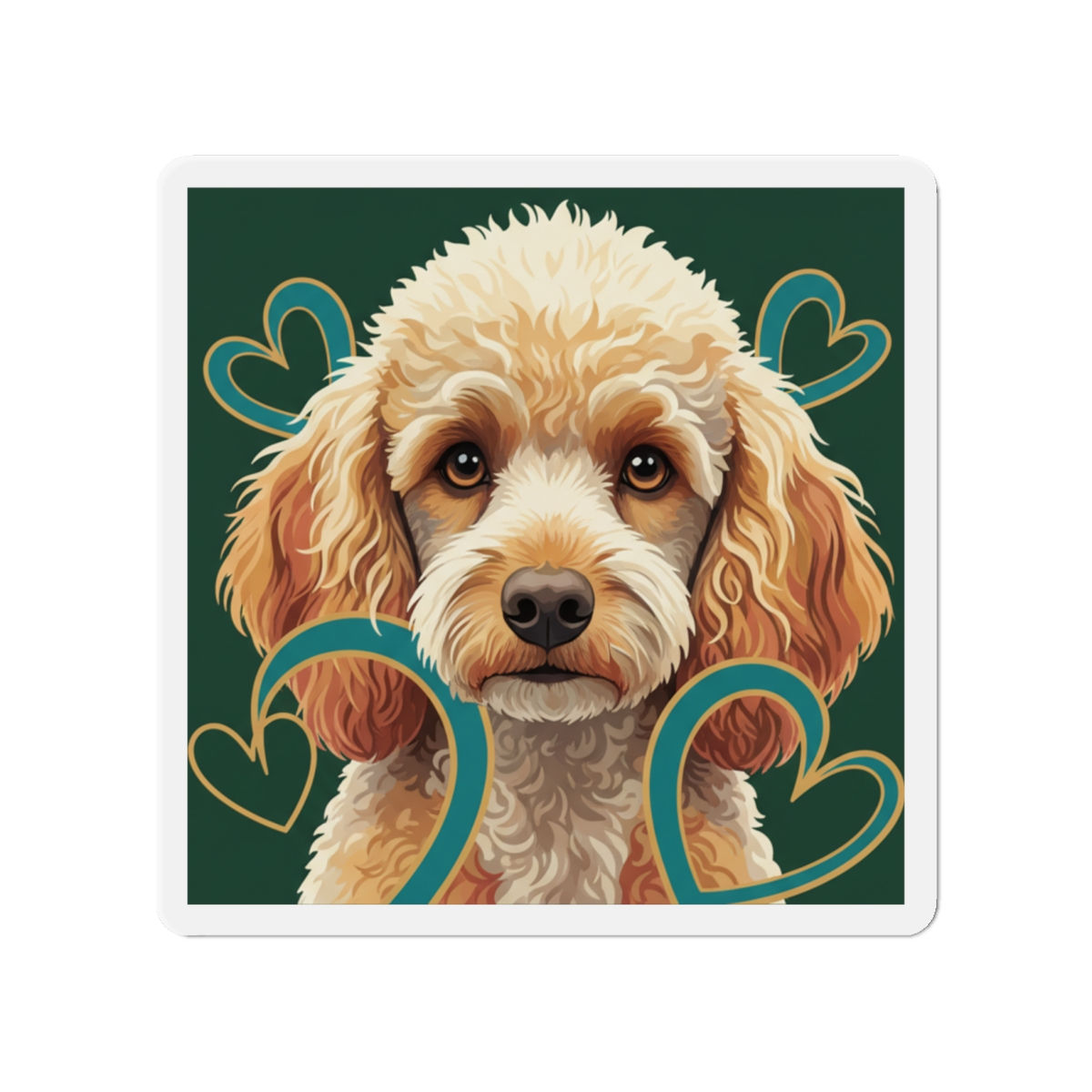 Poodle Die-Cut Magnet – Love Has Four Paws