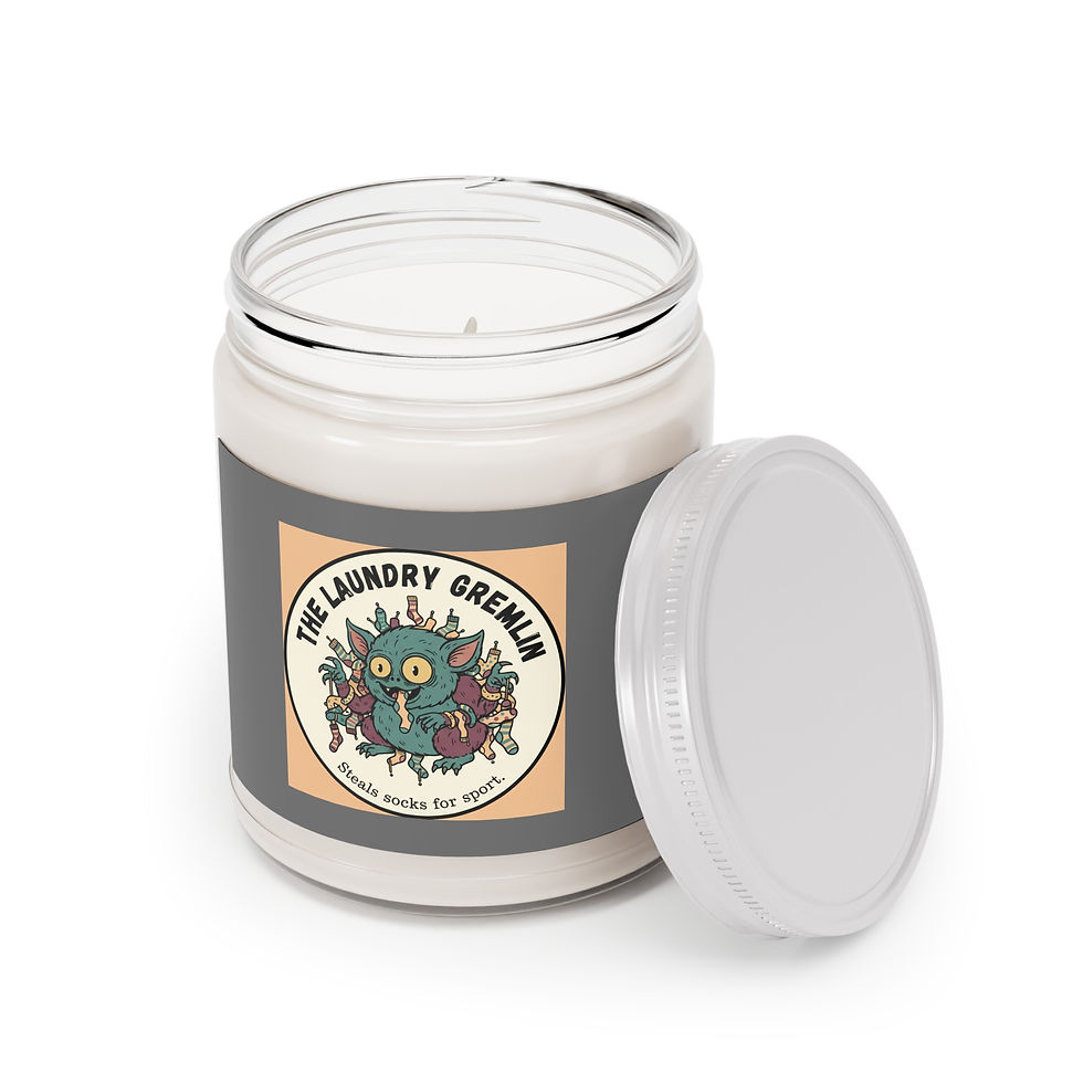 Thumbnail: Laundry Gremlin Scented Candle – The Laundry Gremlin Steals Socks for Spo