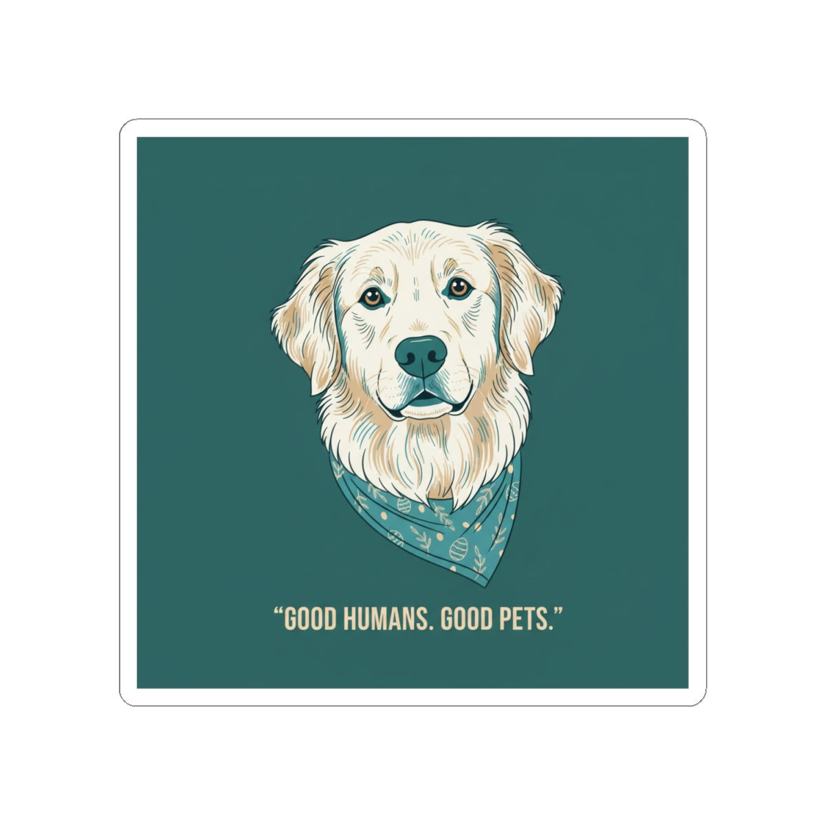 Golden Retriever Kiss-Cut Sticker – Good Humans Good Pets