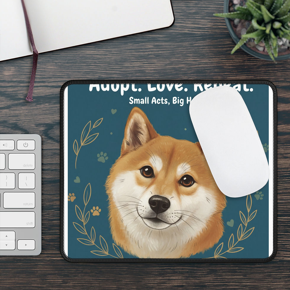 Thumbnail: Shiba Inu Mouse Pad – Adopt Love Repeat Small Acts Big Hearts