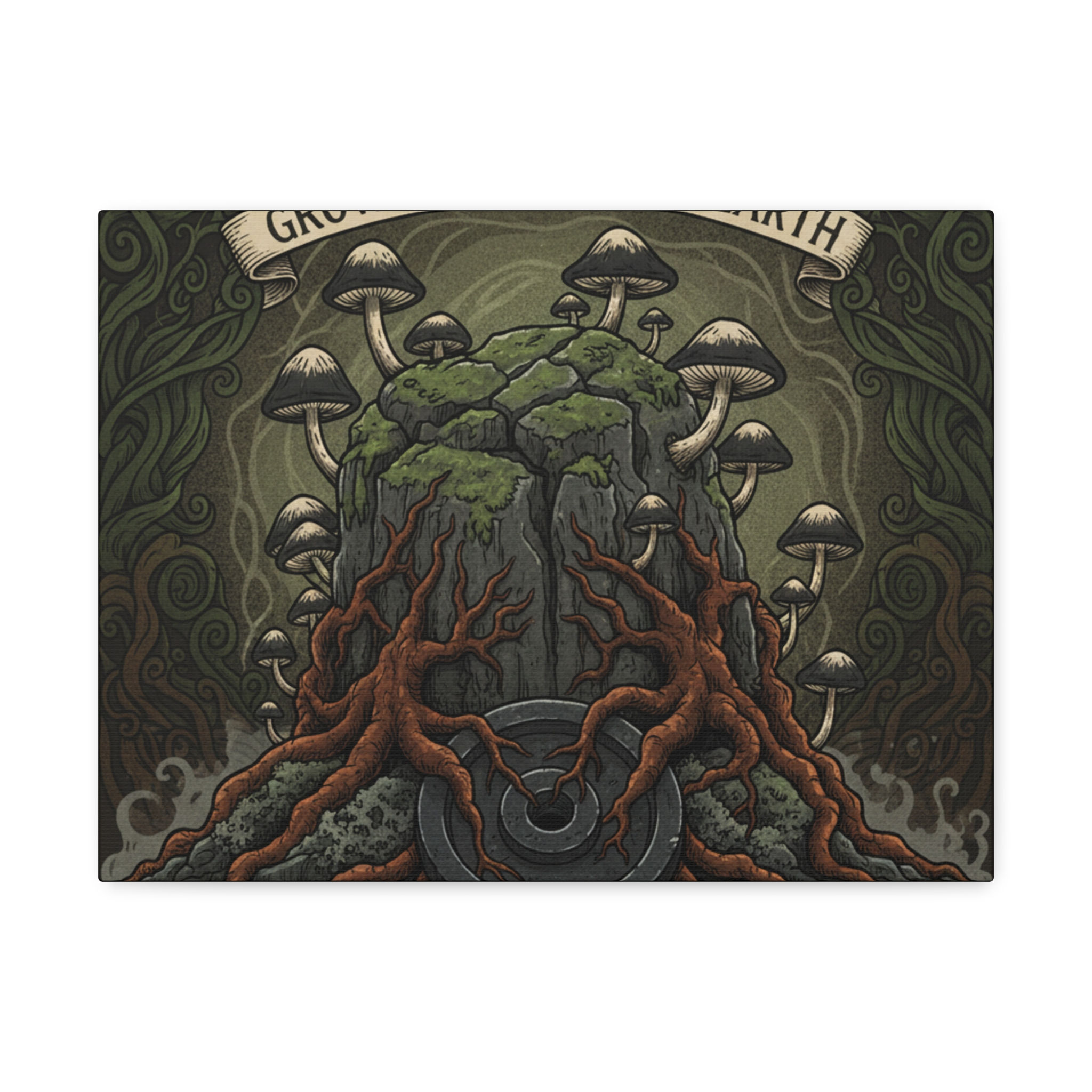 Mushrooms And Roots Canvas Print – Grow Through the Earth