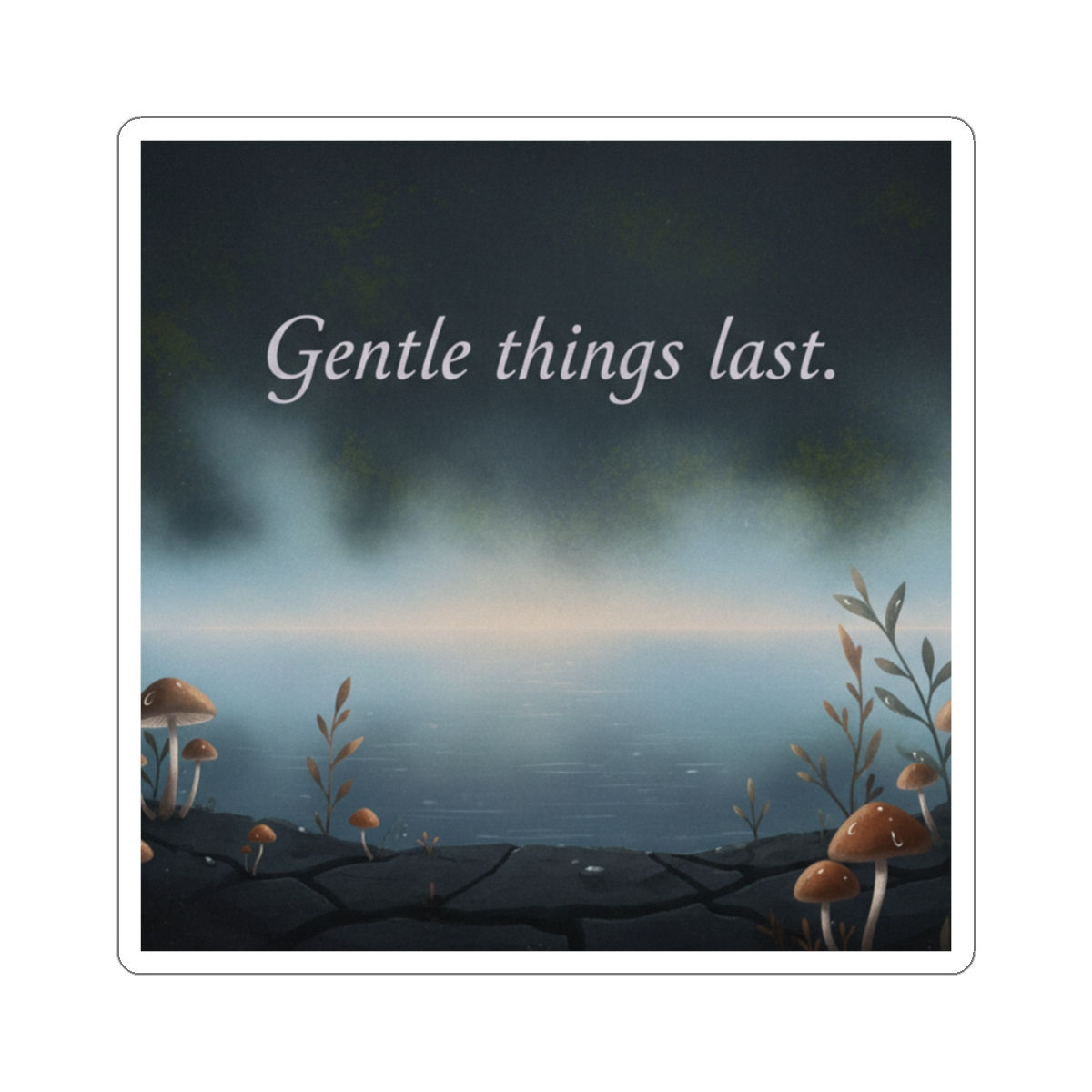 Mushrooms And Plants Kiss-Cut Sticker – Gentle Things Last