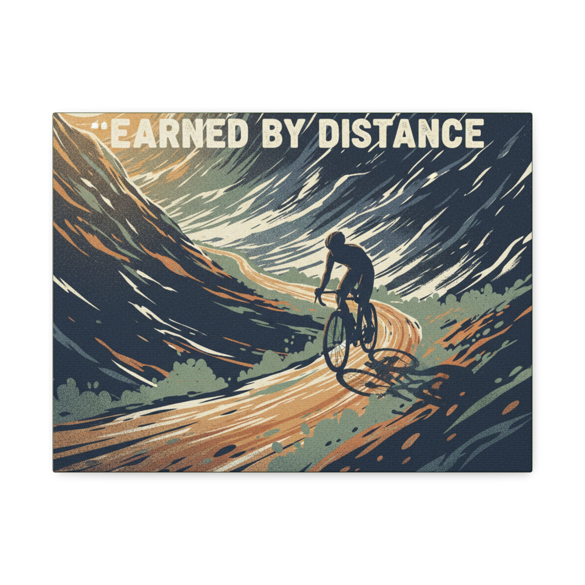 Cyclist Canvas Print – Earned by Distance