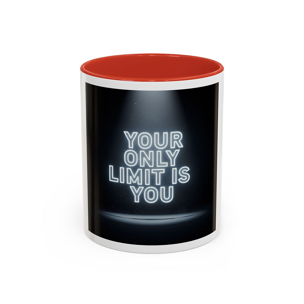 Thumbnail: Motivational Accent Coffee Mug — "Your Only Limit Is You" Inspirational Ceramic 