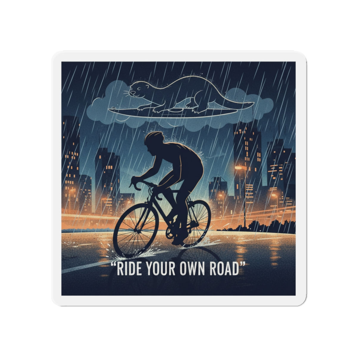 Otter Die-Cut Magnet – Ride Your Own Road