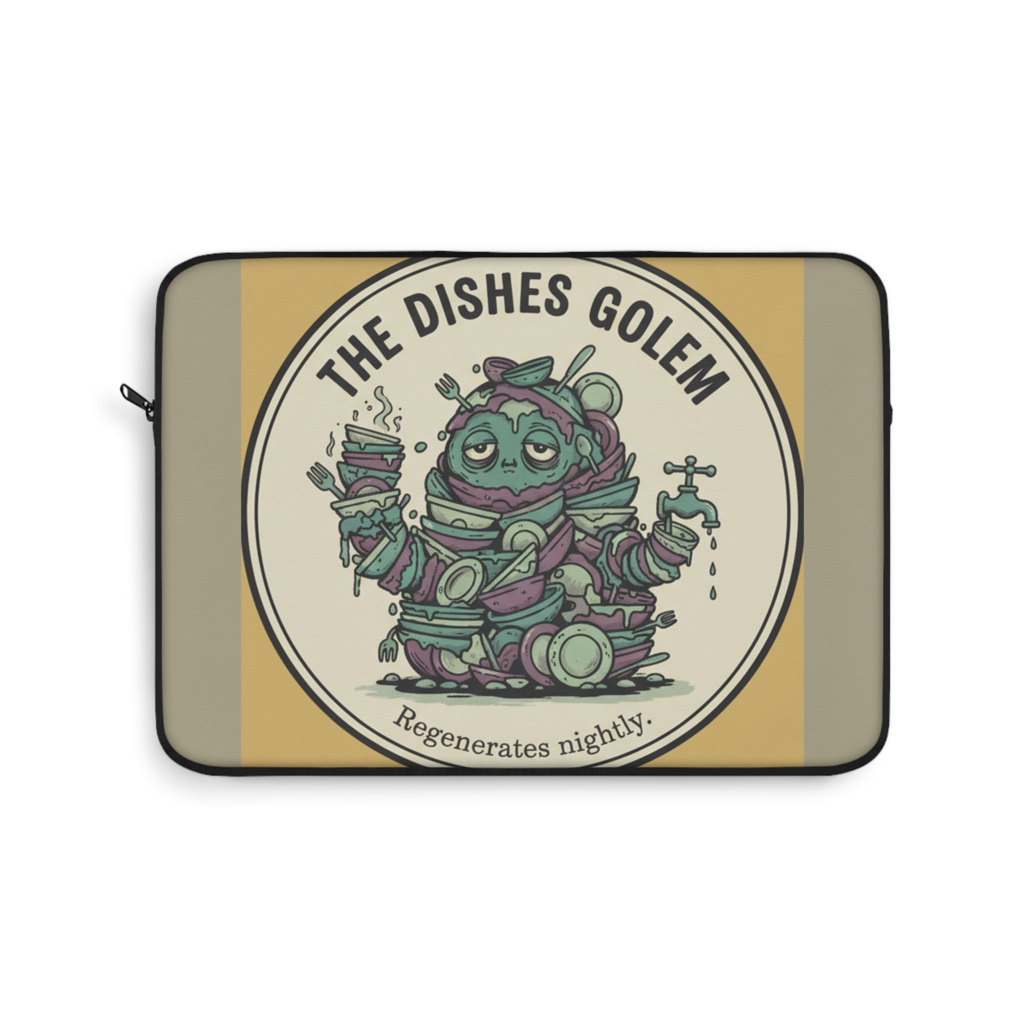 Dishes Golem Laptop Sleeve – The Dishes Golem Regenerates Nightly