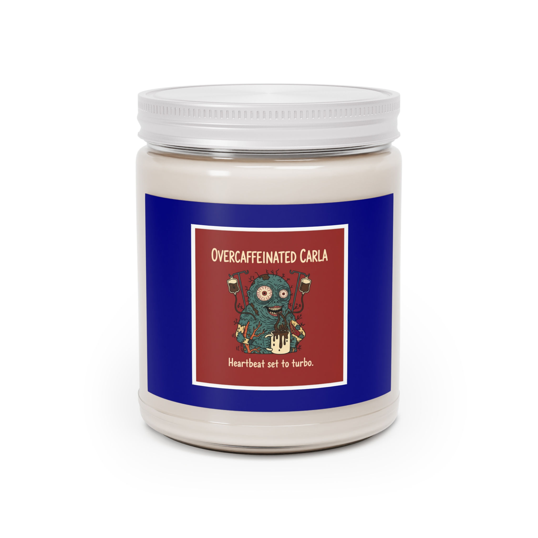 Overcaffeinated Carla Scented Candle – Heartbeat Set to Turbo