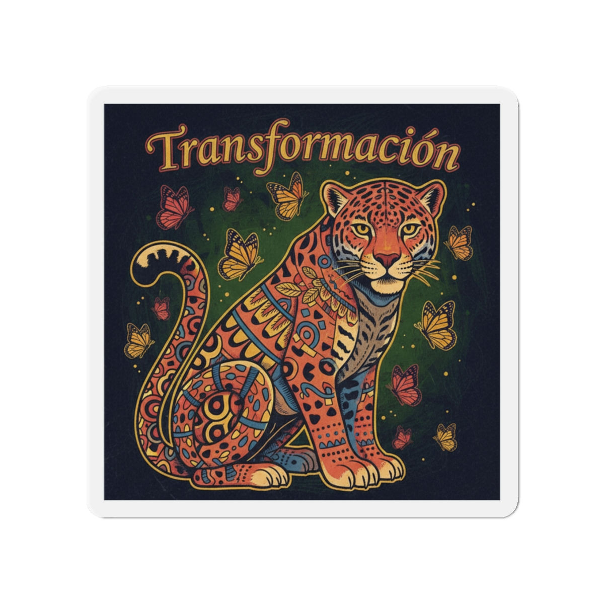 Jaguar With Monarch Butterflie Die-Cut Magnet – Transformacin