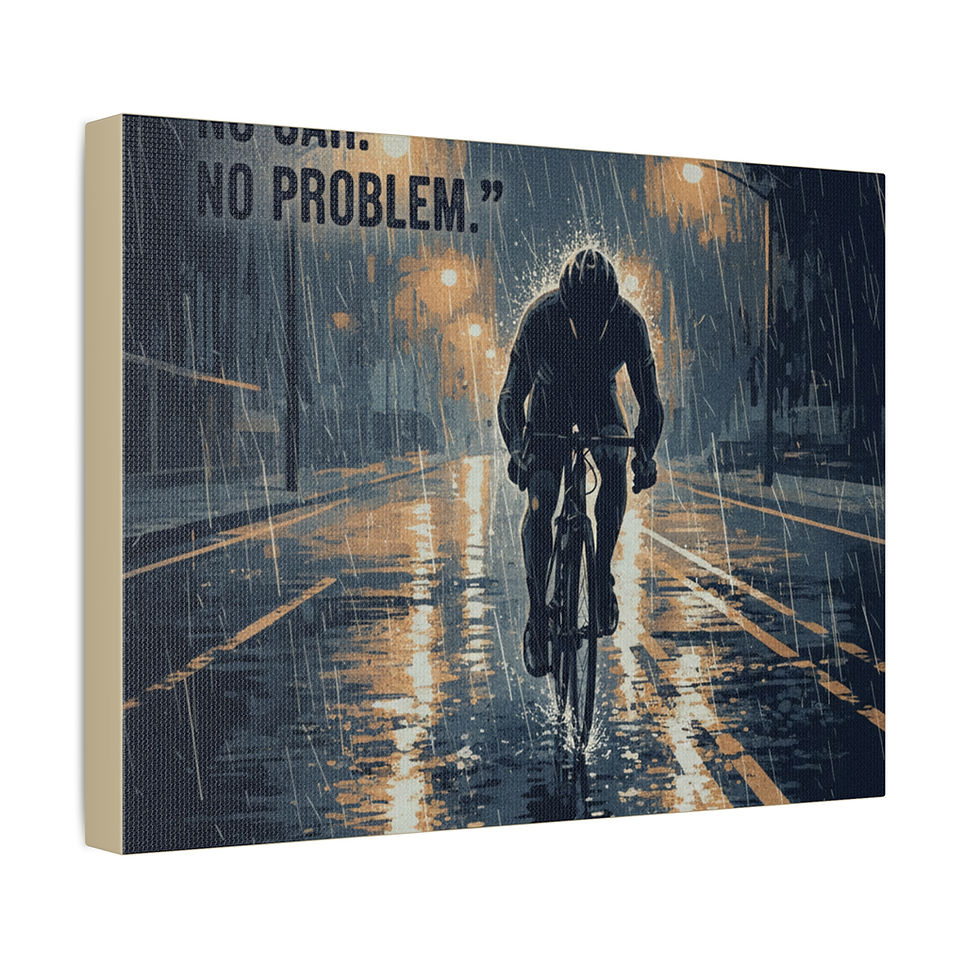 Thumbnail: Cyclist Canvas Print – No Car No Problem