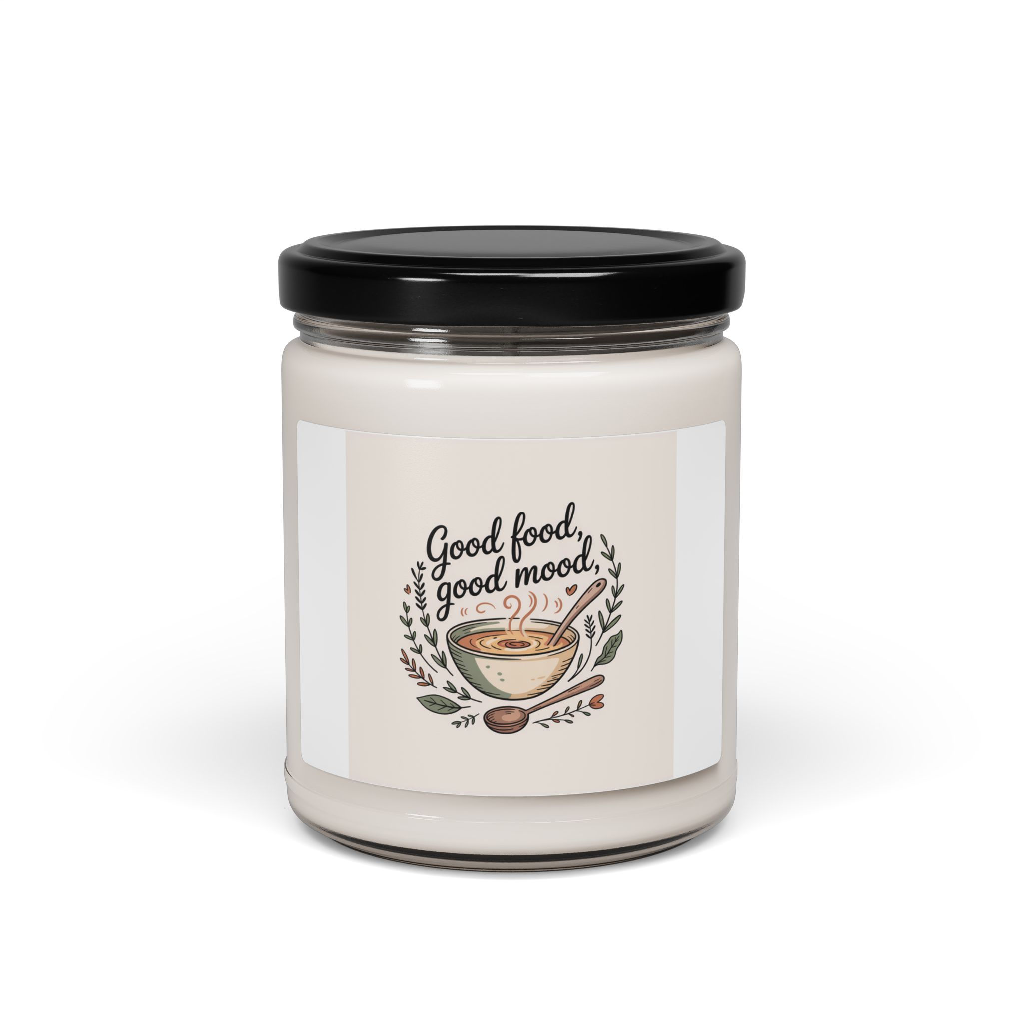 Good Food Good Mood Soup Jar Candle, winter comfort food design | cozy kitchen