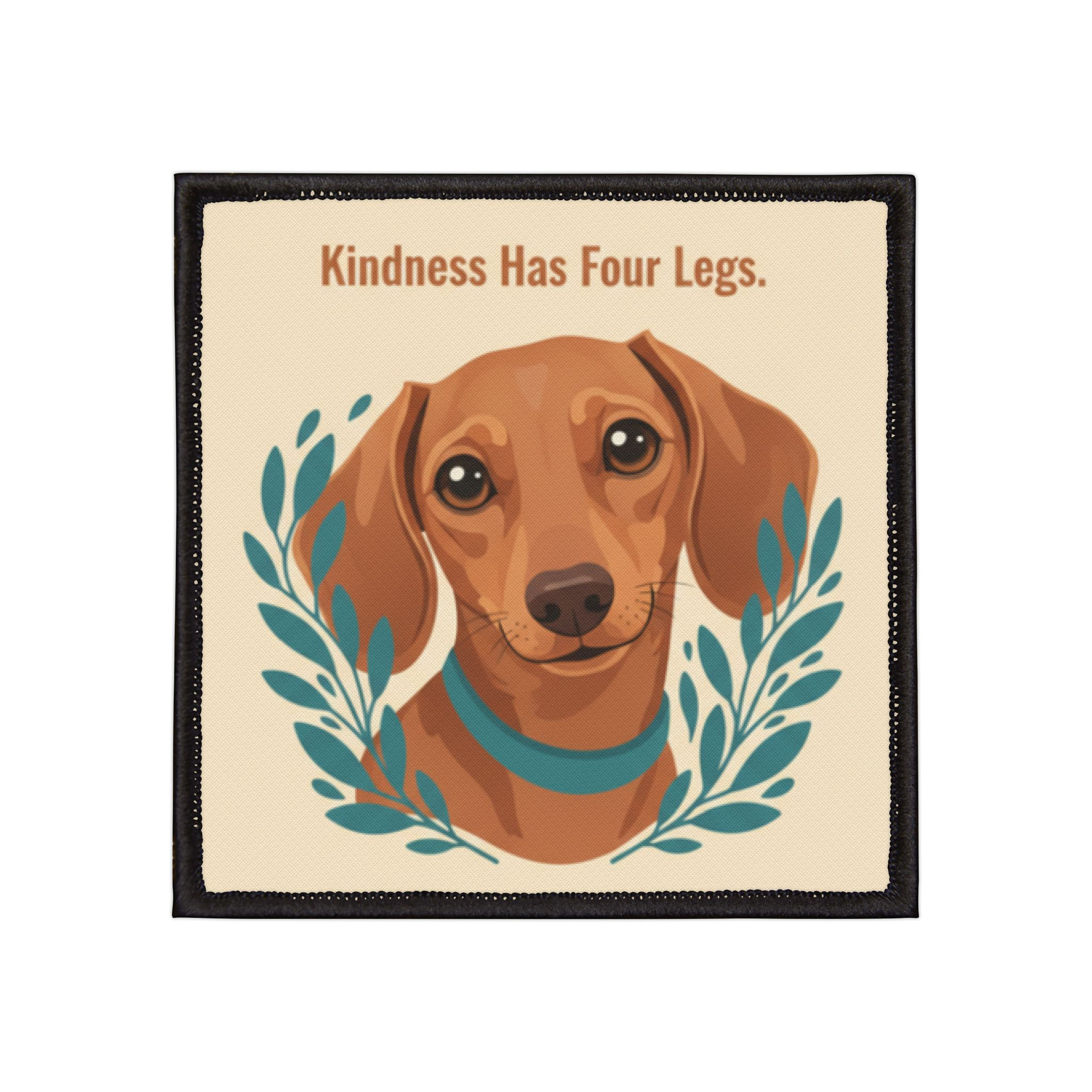 Dachshund Iron-On Patch – Kindness Has Four Legs