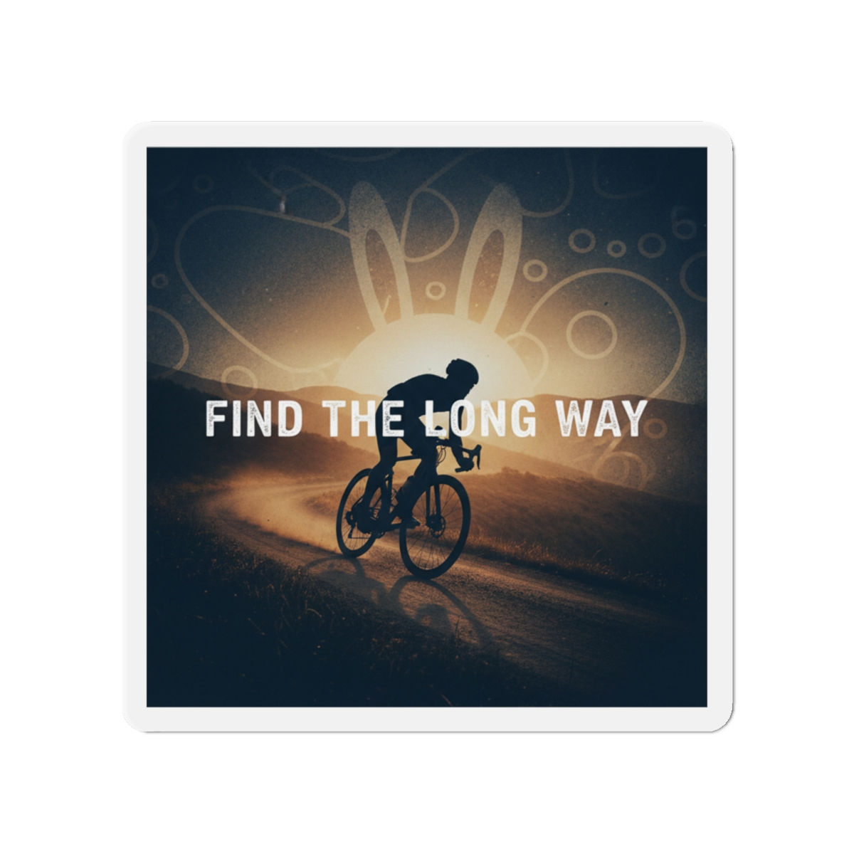 Cyclist Die-Cut Magnet – Find the Long Way