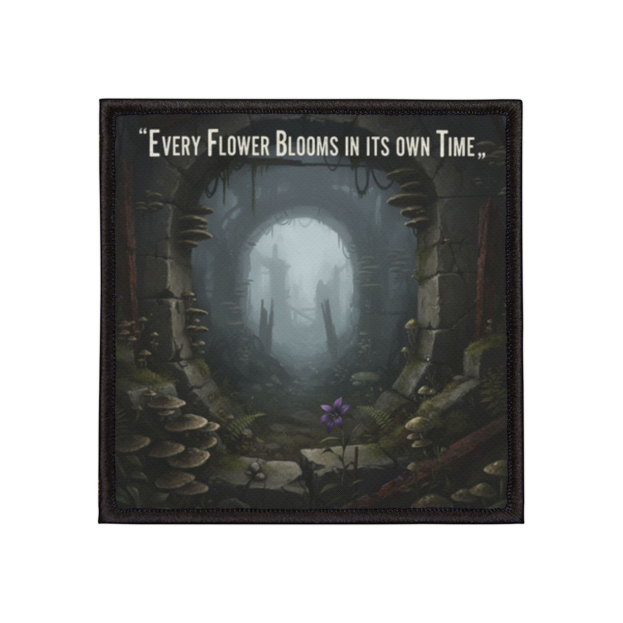 Purple Flower In Ruins Iron-On Patch – Every Flower Blooms in Its Own Time