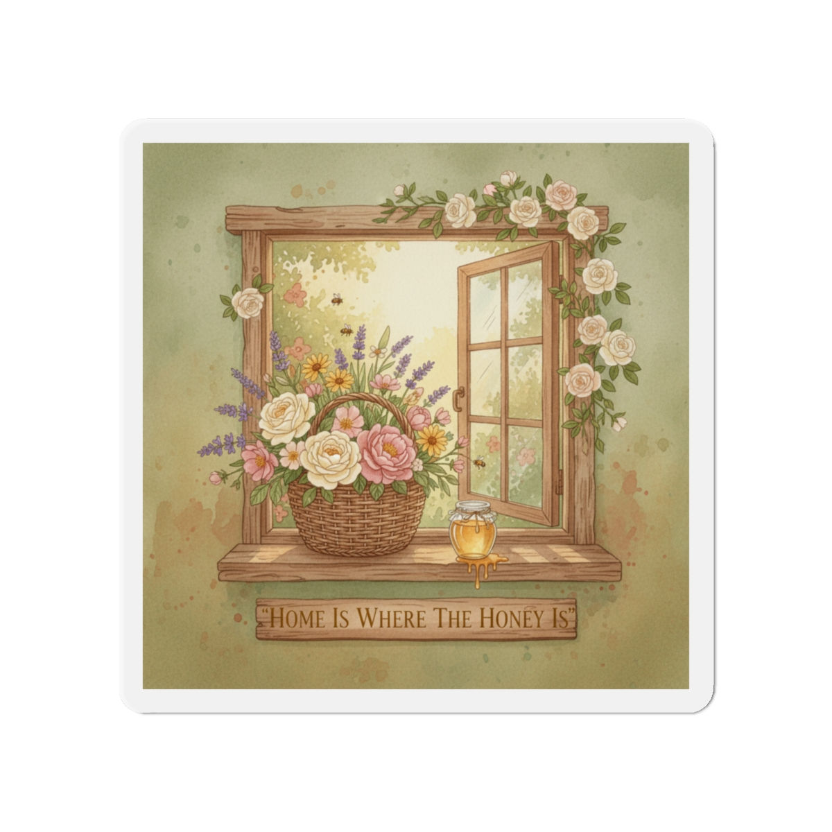 Home is Where the Honey is Die-Cut Magnet – Room Decor
