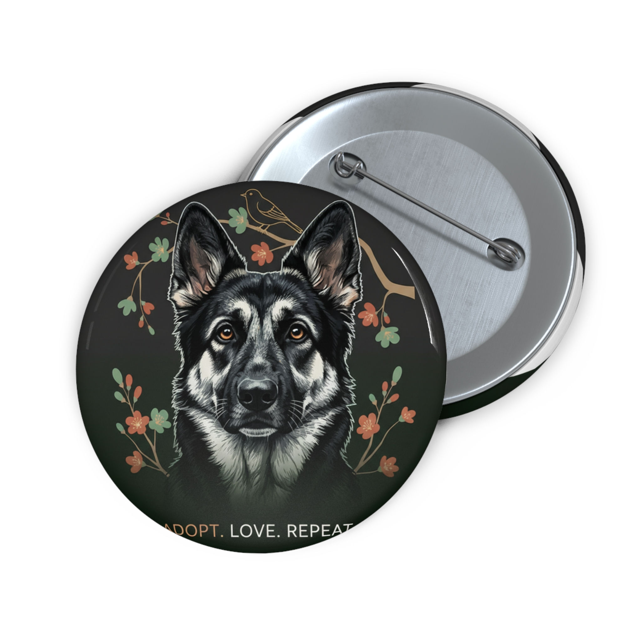 German Shepherd Pin Button – Adopt Love Repeat