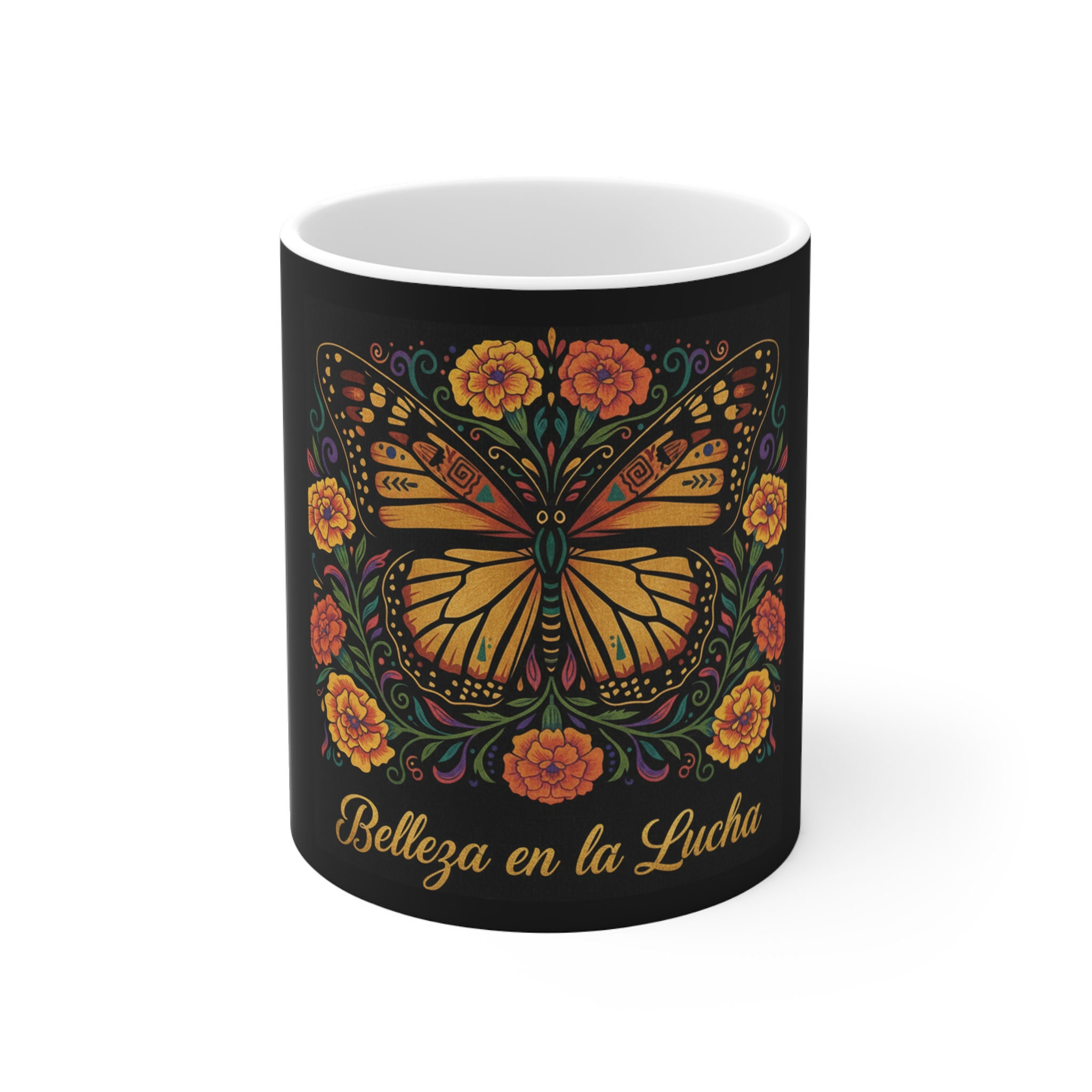 Mariposa With Marigolds Mug 11oz – Belleza en la Lucha