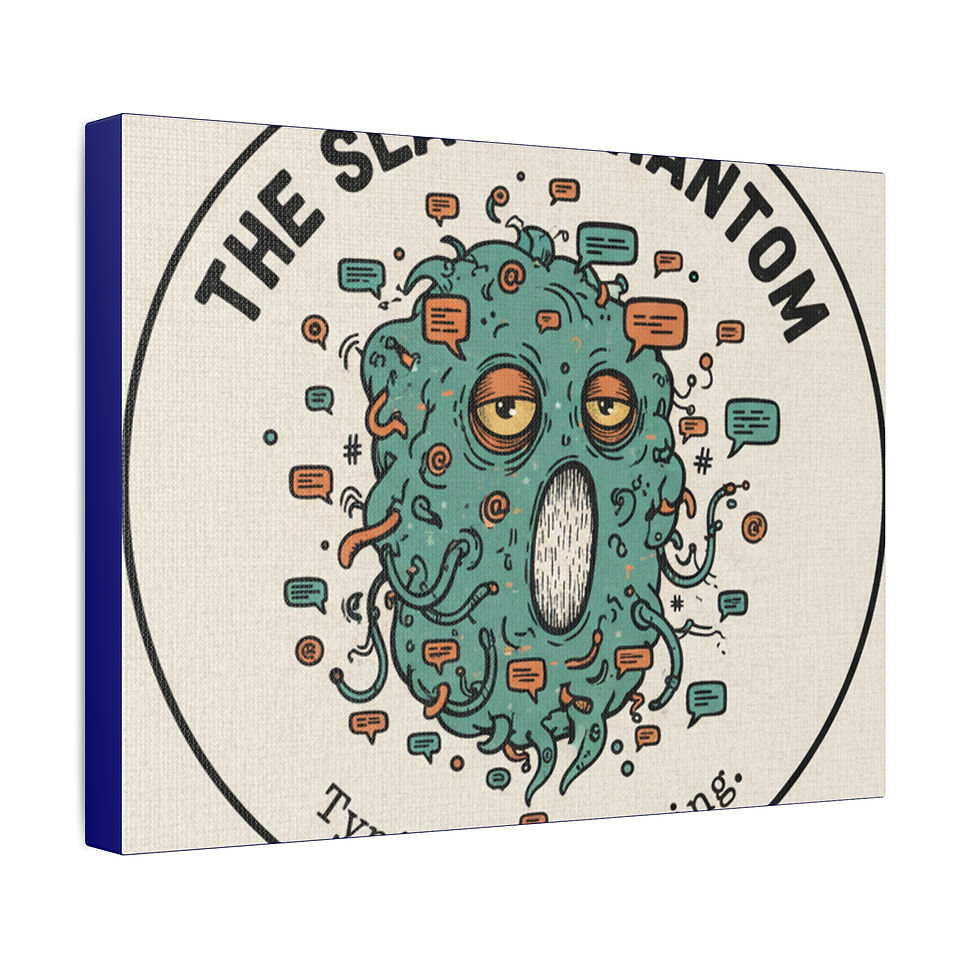 Thumbnail: Slack Phantom Canvas Print – The Slack Phantom Typing Always Typing