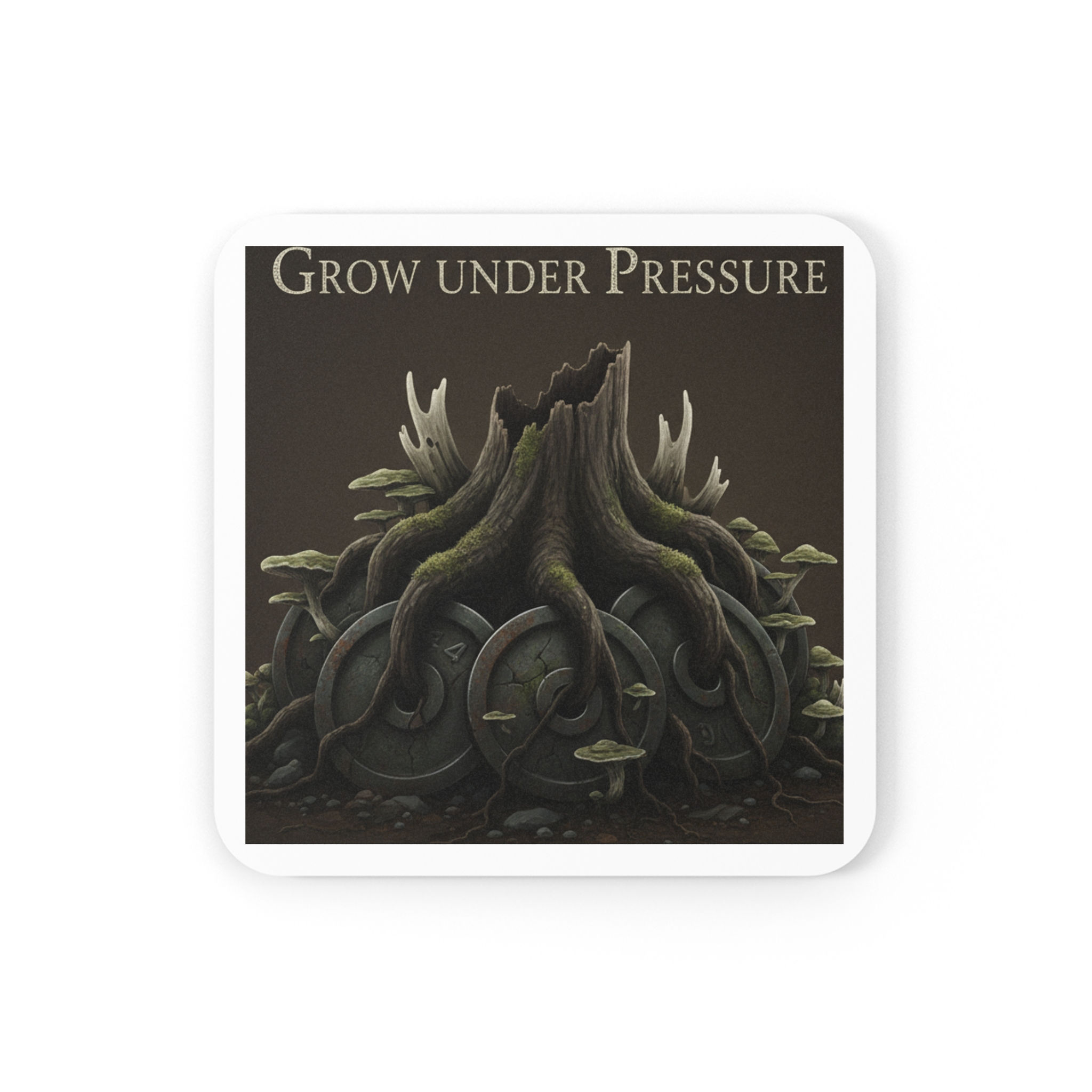 Grow Under Pressure Cork Coaster – Room Decor