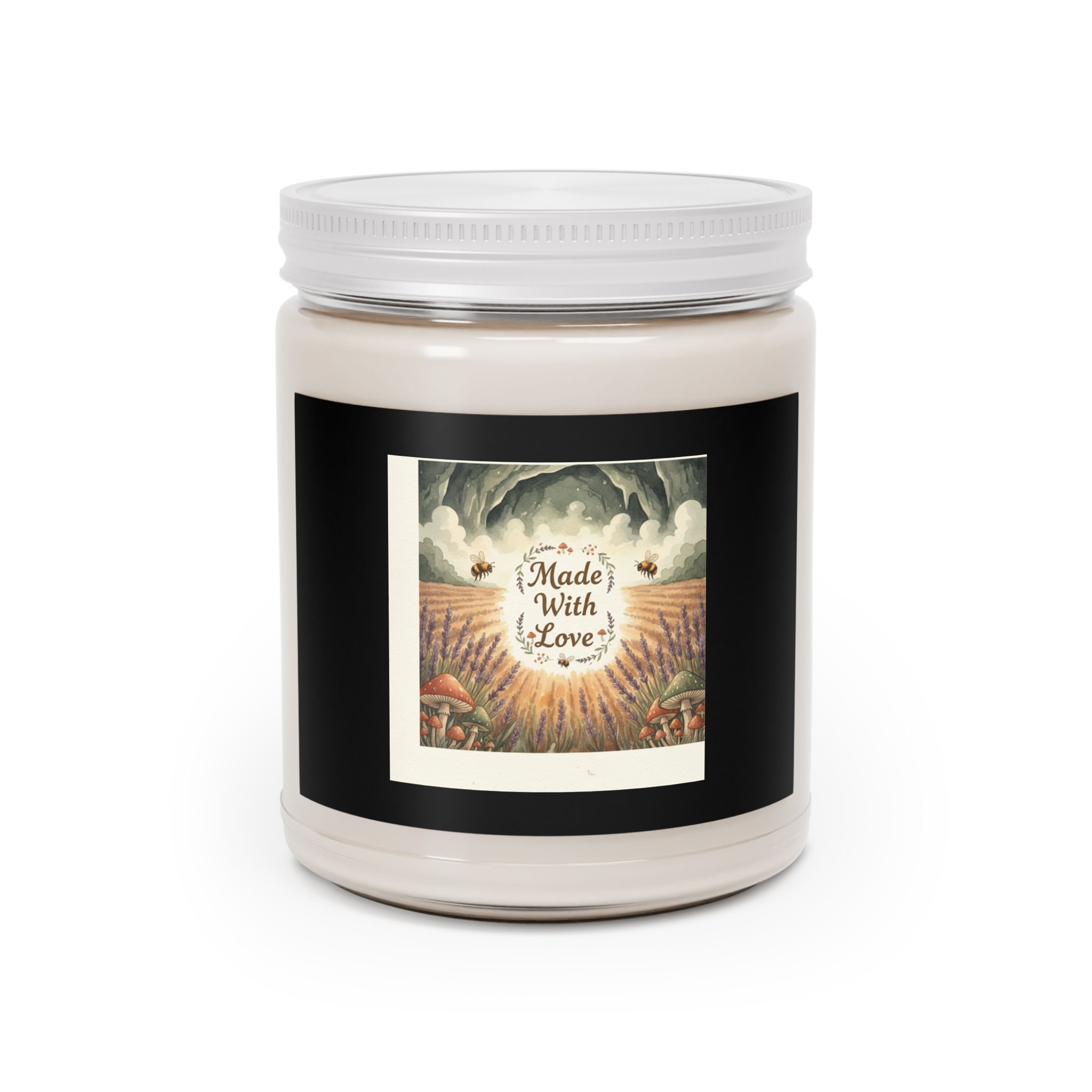 Lavender Mushrooms Bees Scented Candle – Made With Love