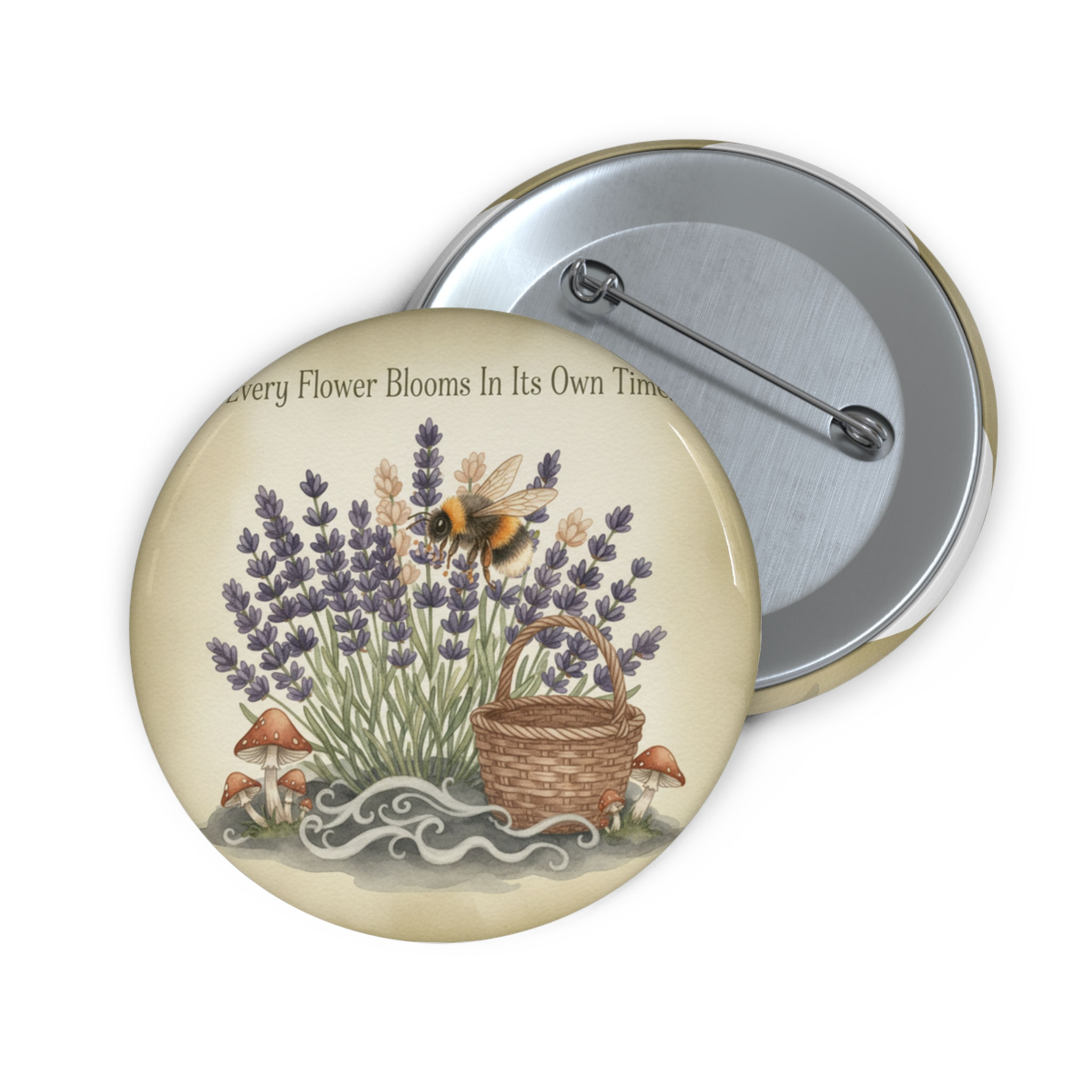 Bumblebee Pin Button – Every Flower Blooms in Its Own Time