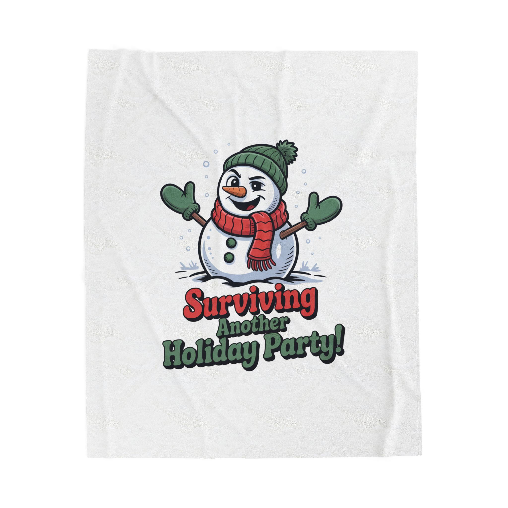 Surviving Another Holiday Party Blanket | funny holiday survival, festive humor