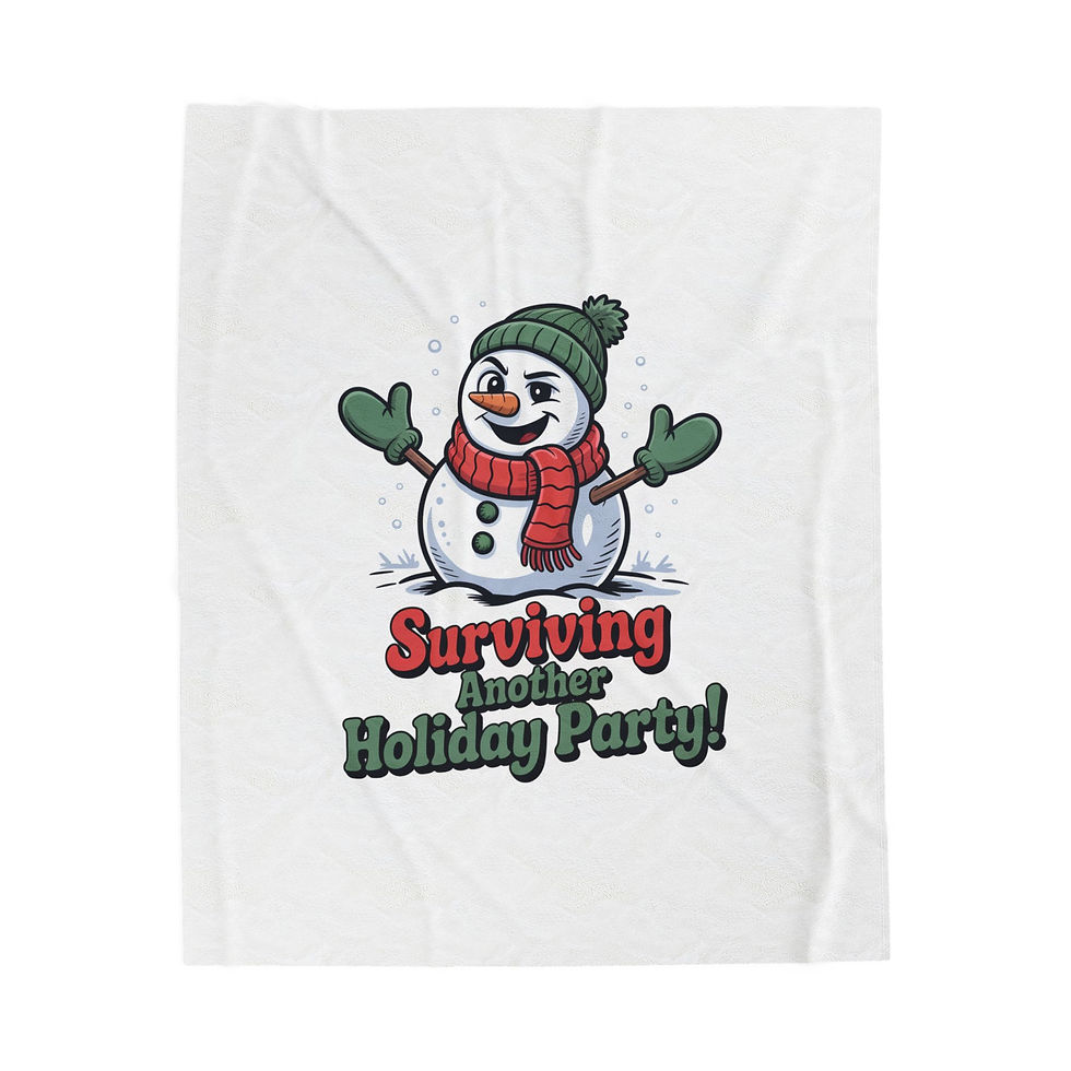 Surviving Another Holiday Party Blanket | funny holiday survival, festive humor