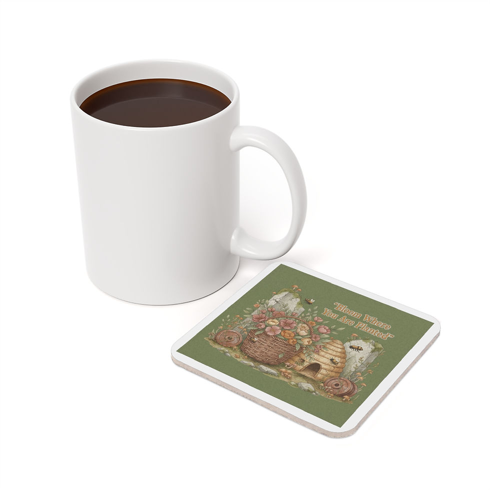 Thumbnail: Bee Cork Coaster – Bloom Where You Are Planted