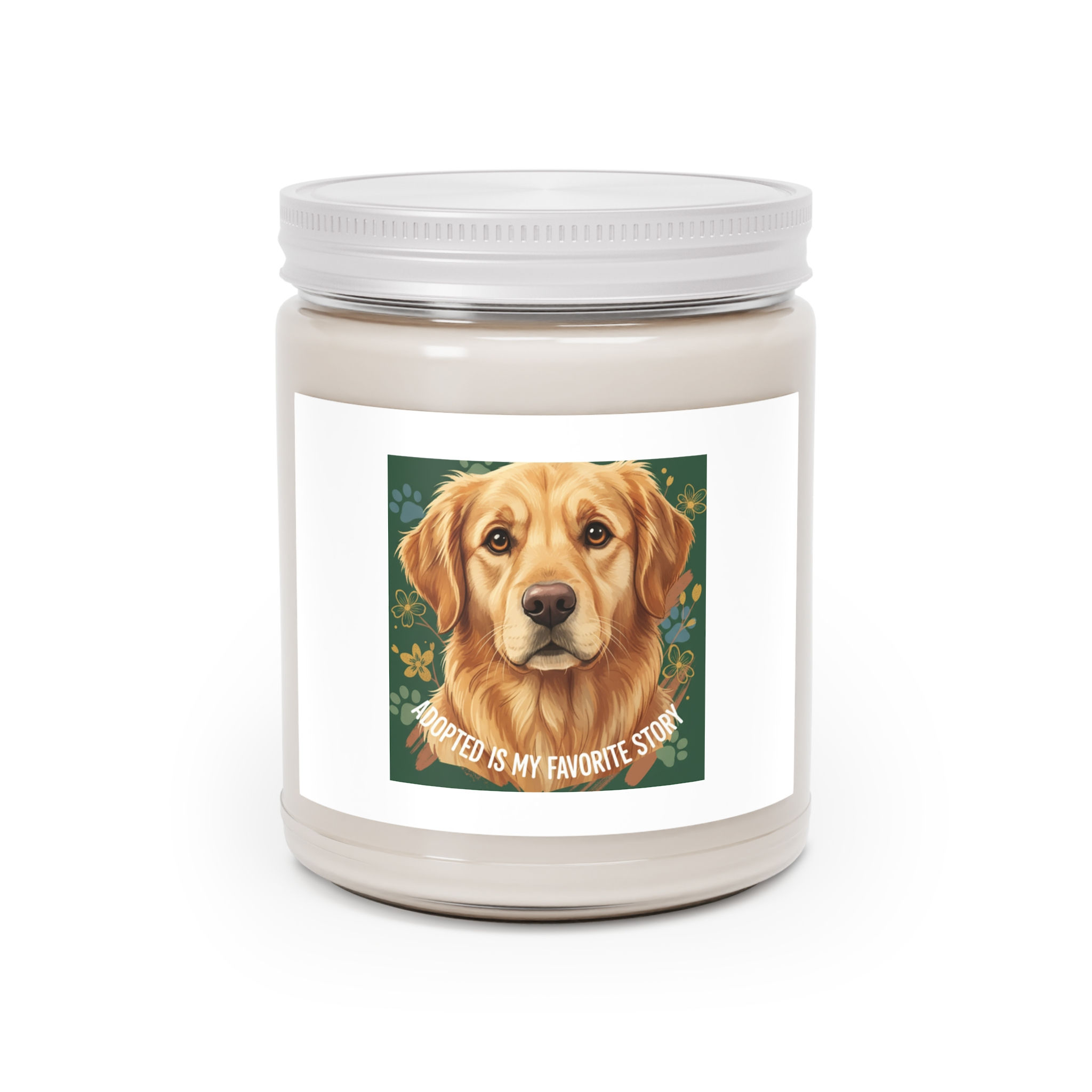 Golden Retriever Scented Candle – Adopted is My Favorite Story