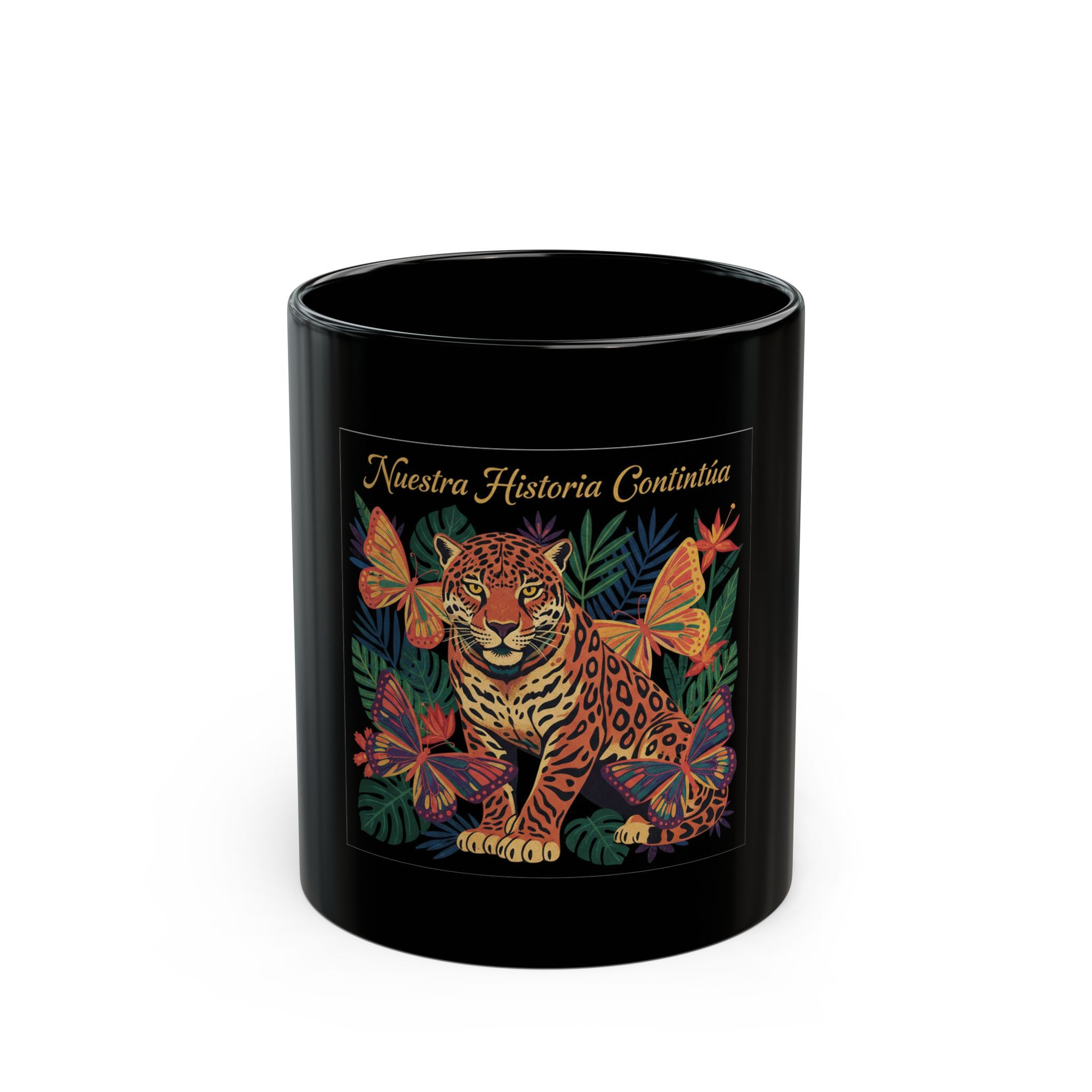 Butterfly Black Mug 11oz – Nuestra Historia Contina